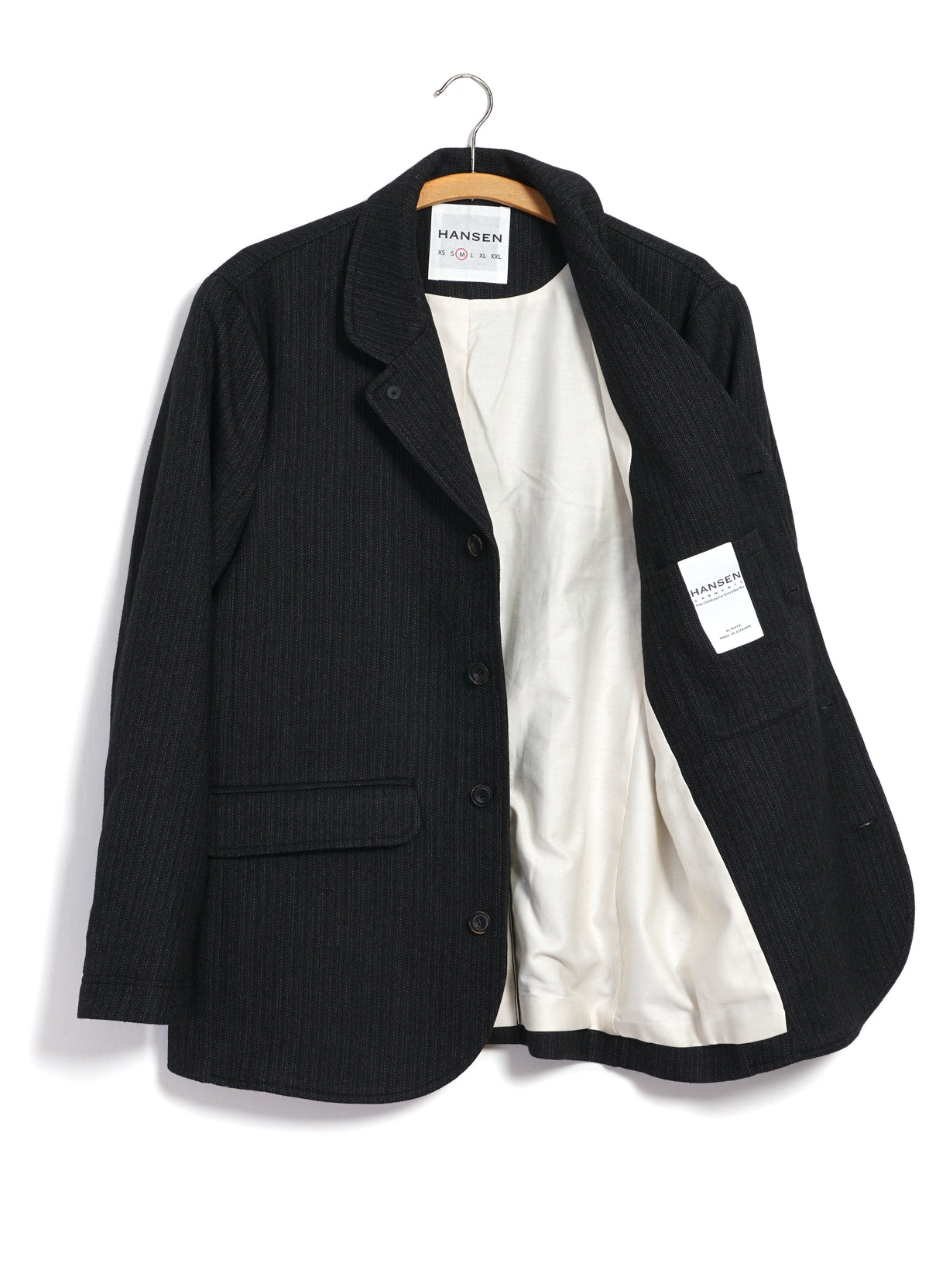 VINCENT 32-63-5 | Classic Four Button Blazer | Charcoal Stripes