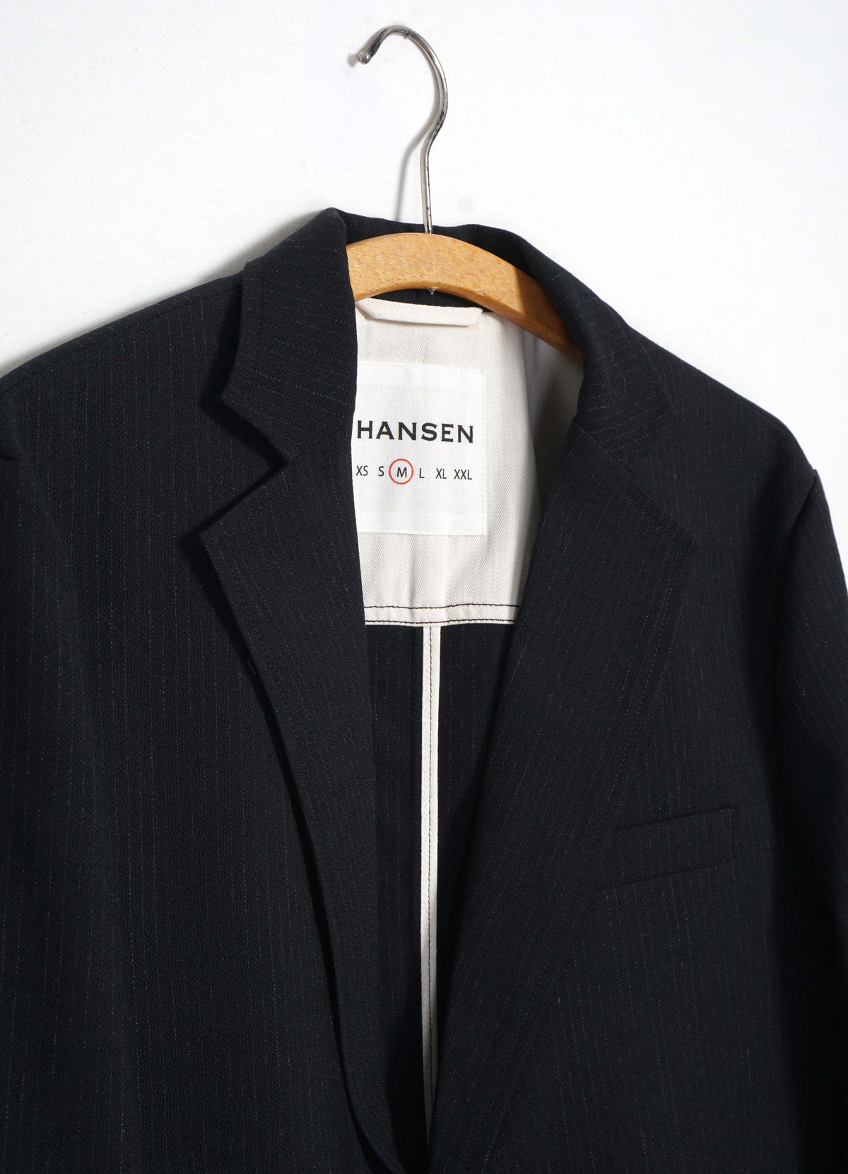 CHARLIE 32-65-2 | Easy Two Button Classic Blazer | Wool Pin Black