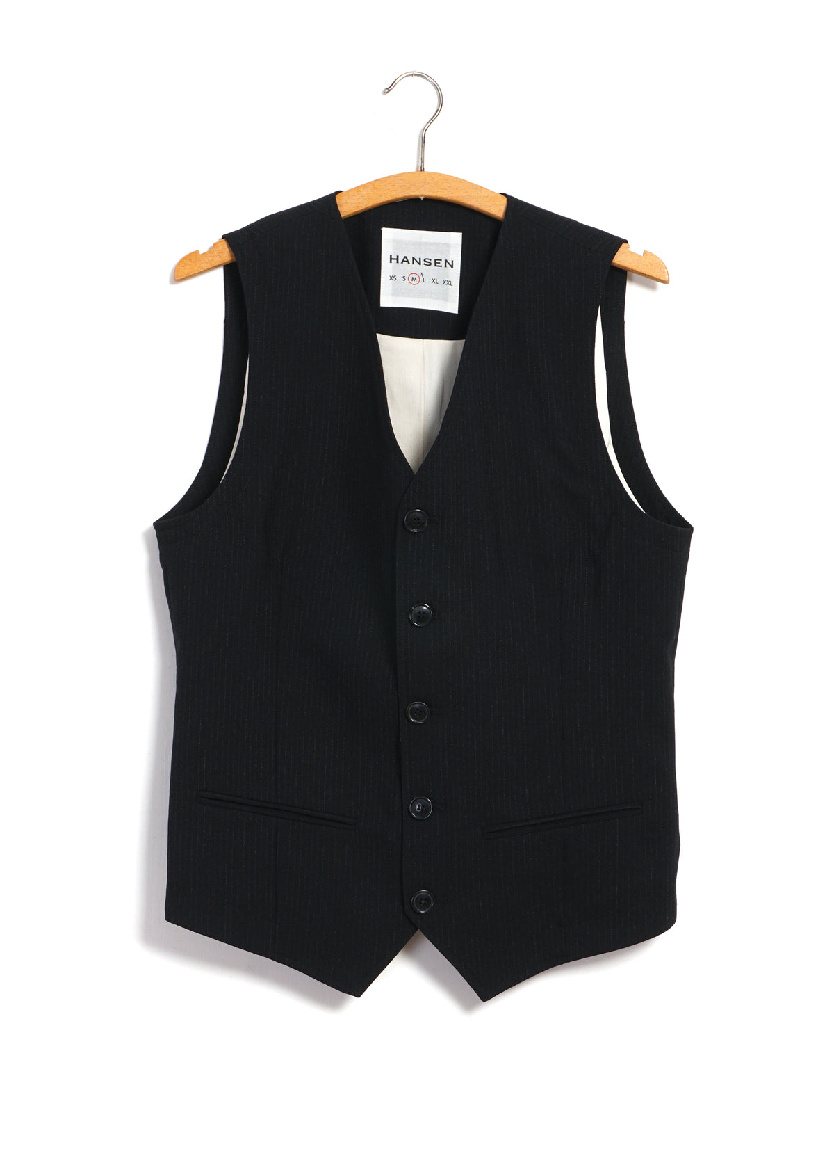 DANIEL 32-65-2 | Classic Waistcoat | Wool Pin Black
