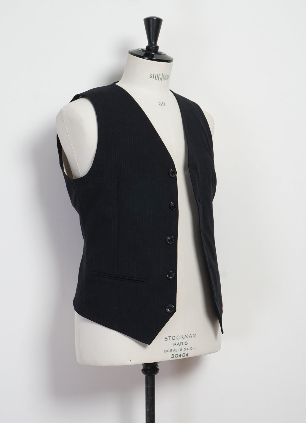 DANIEL 32-65-2 | Classic Waistcoat | Wool Pin Black
