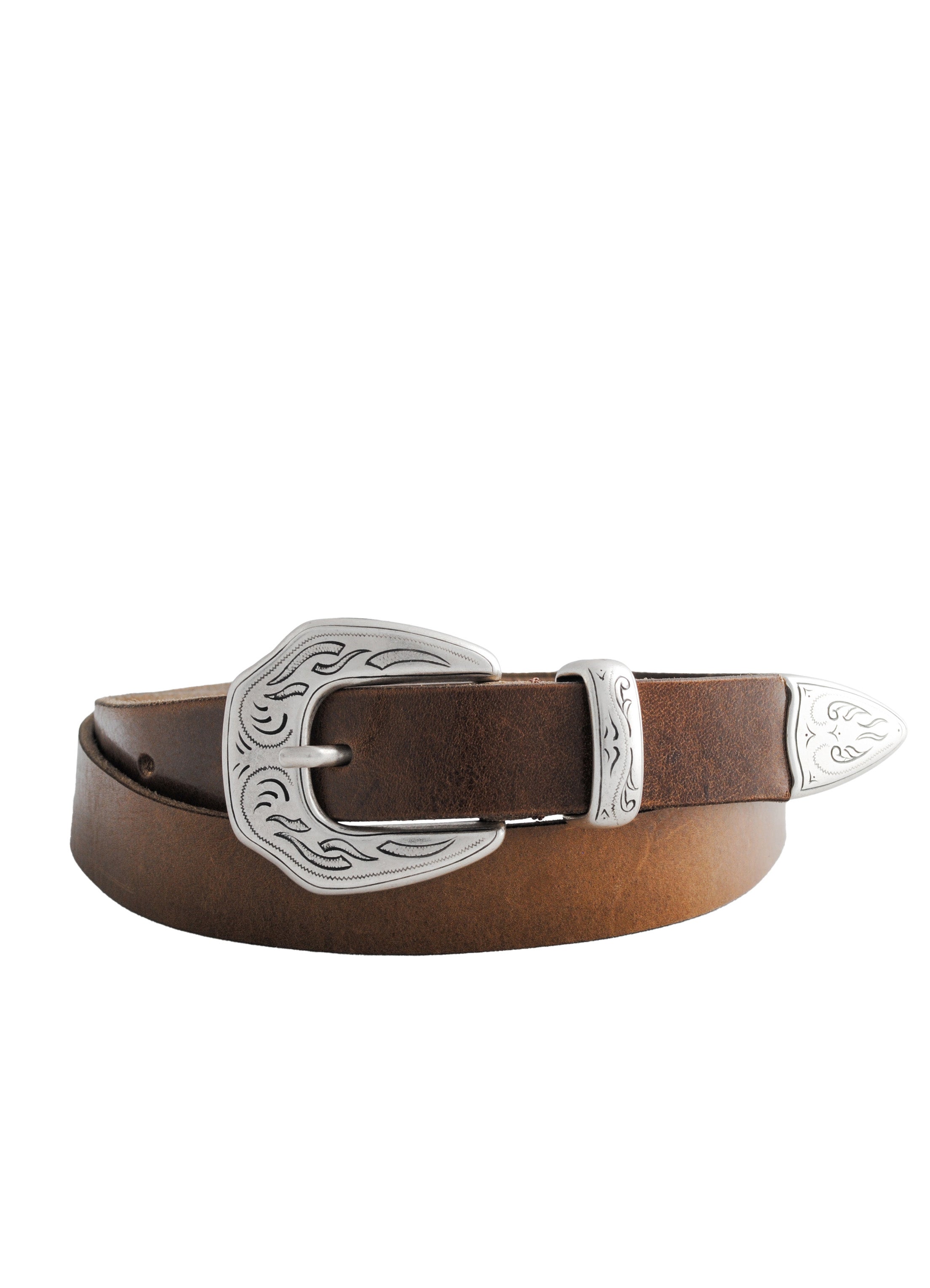 M2438 | Western Leather Belt | Dusted Brown