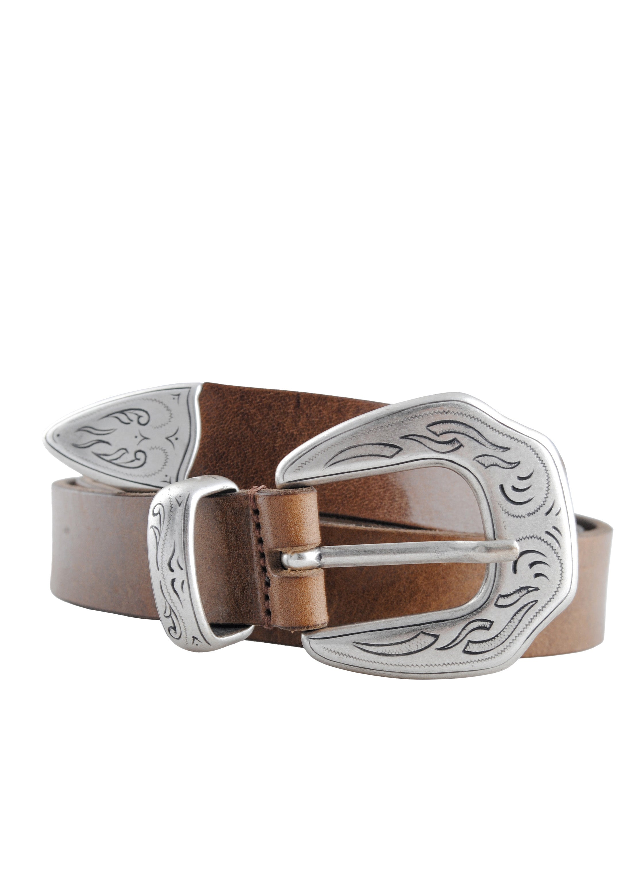 M2438 | Western Leather Belt | Dusted Brown