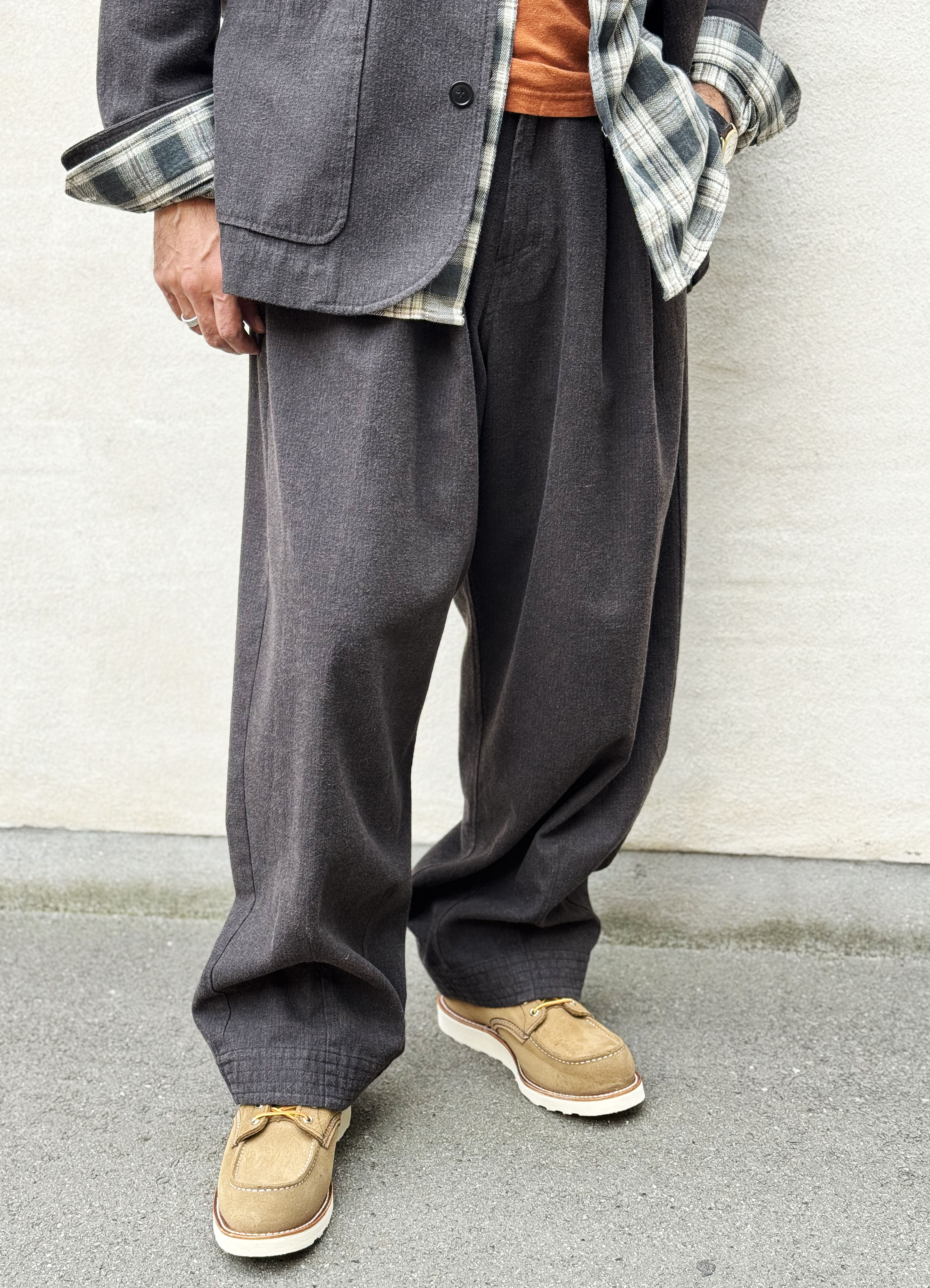 ANDREW 30-93-7 | Balloon Trousers | Brown Herringbone