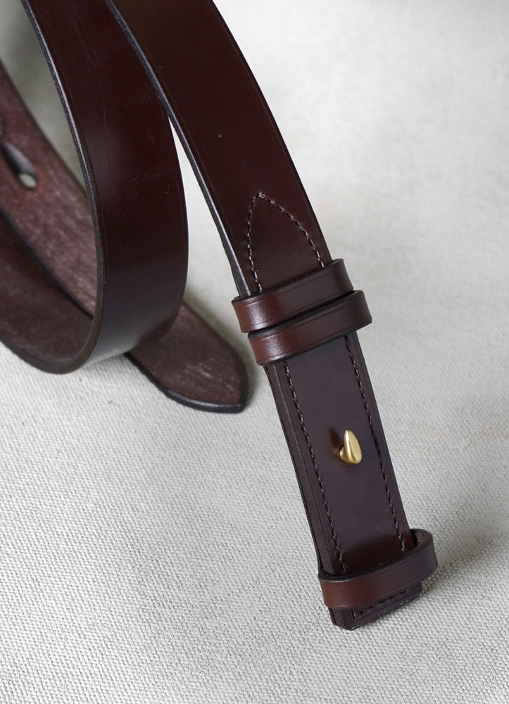ARCHITECT | Steel Hook Leather Belt | Dark Brown/Brass