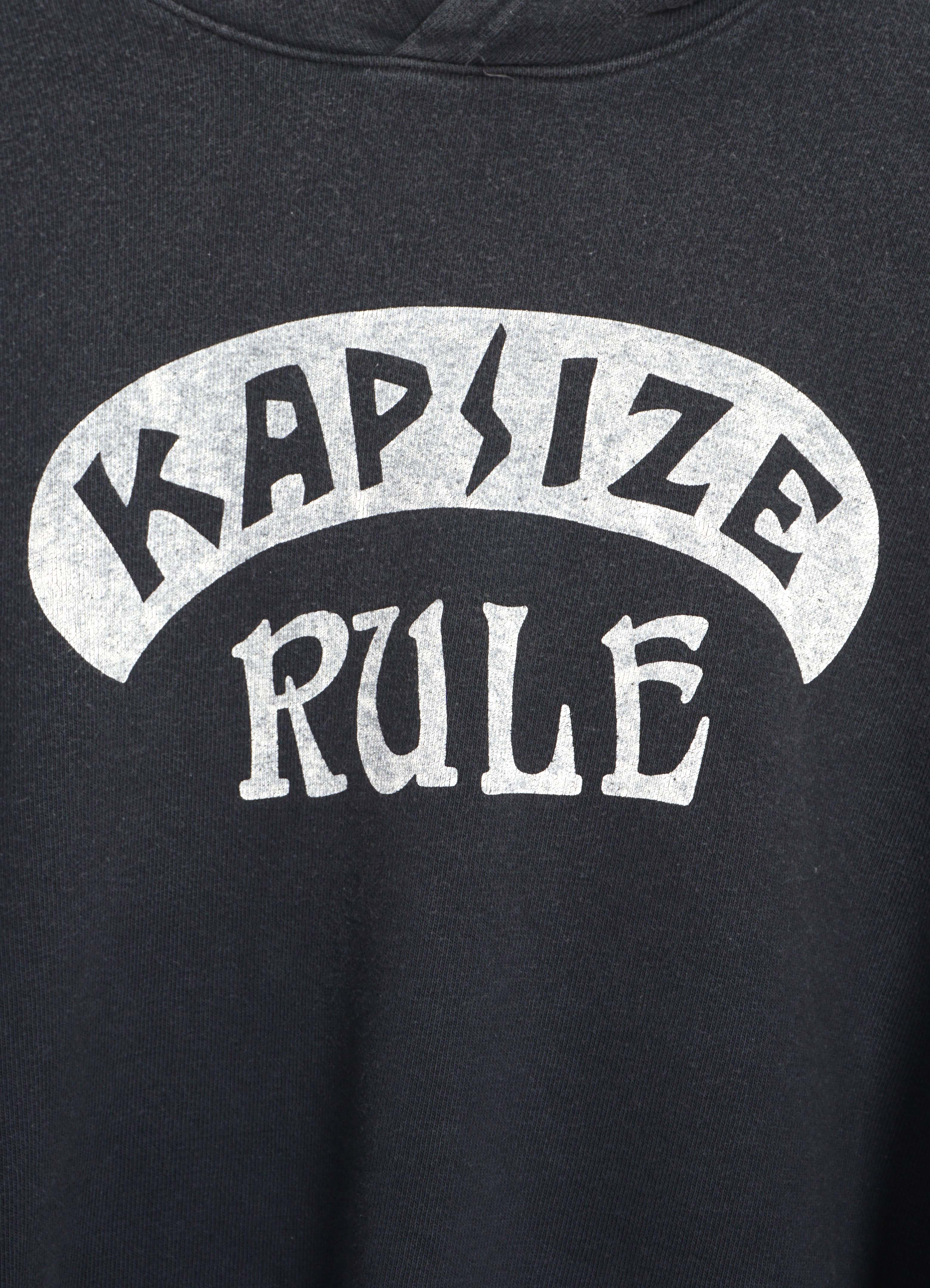 KAPSIZE RULE | Faded Print Hoodie | Black