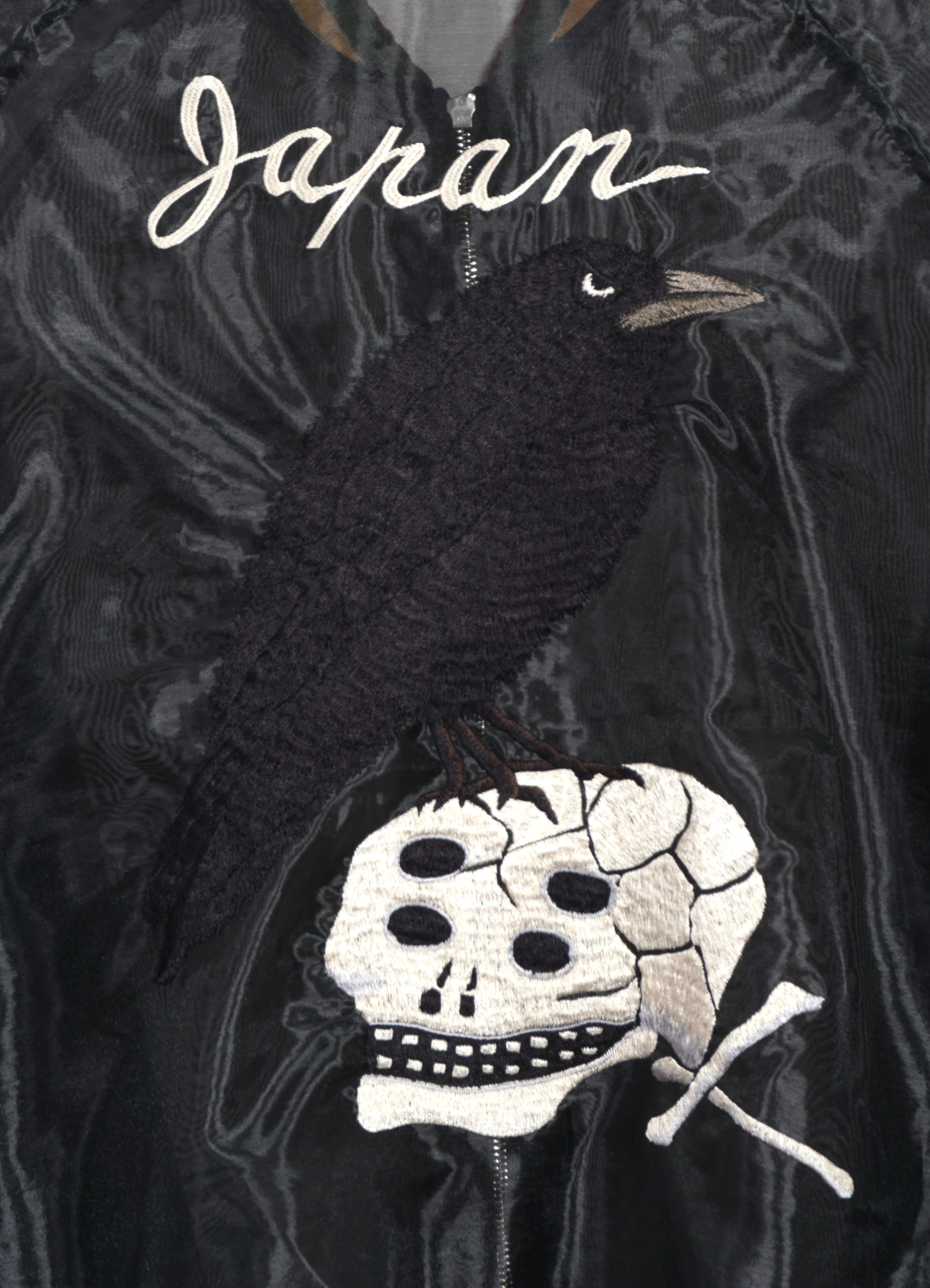 SHEER PEARL MOSQUITO GUARD | Raven & Skull Souvenir Jacket | Black