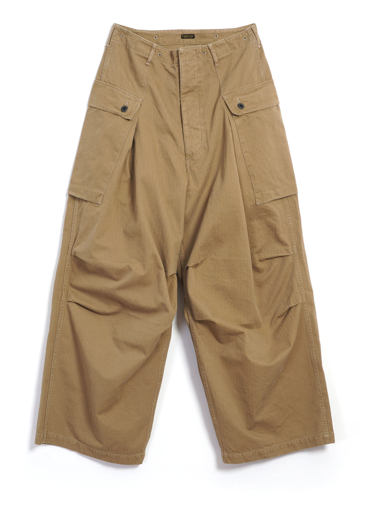 JUMBO MONKEY PANTS | Herringbone Twill Workwear Trouser | Camel 