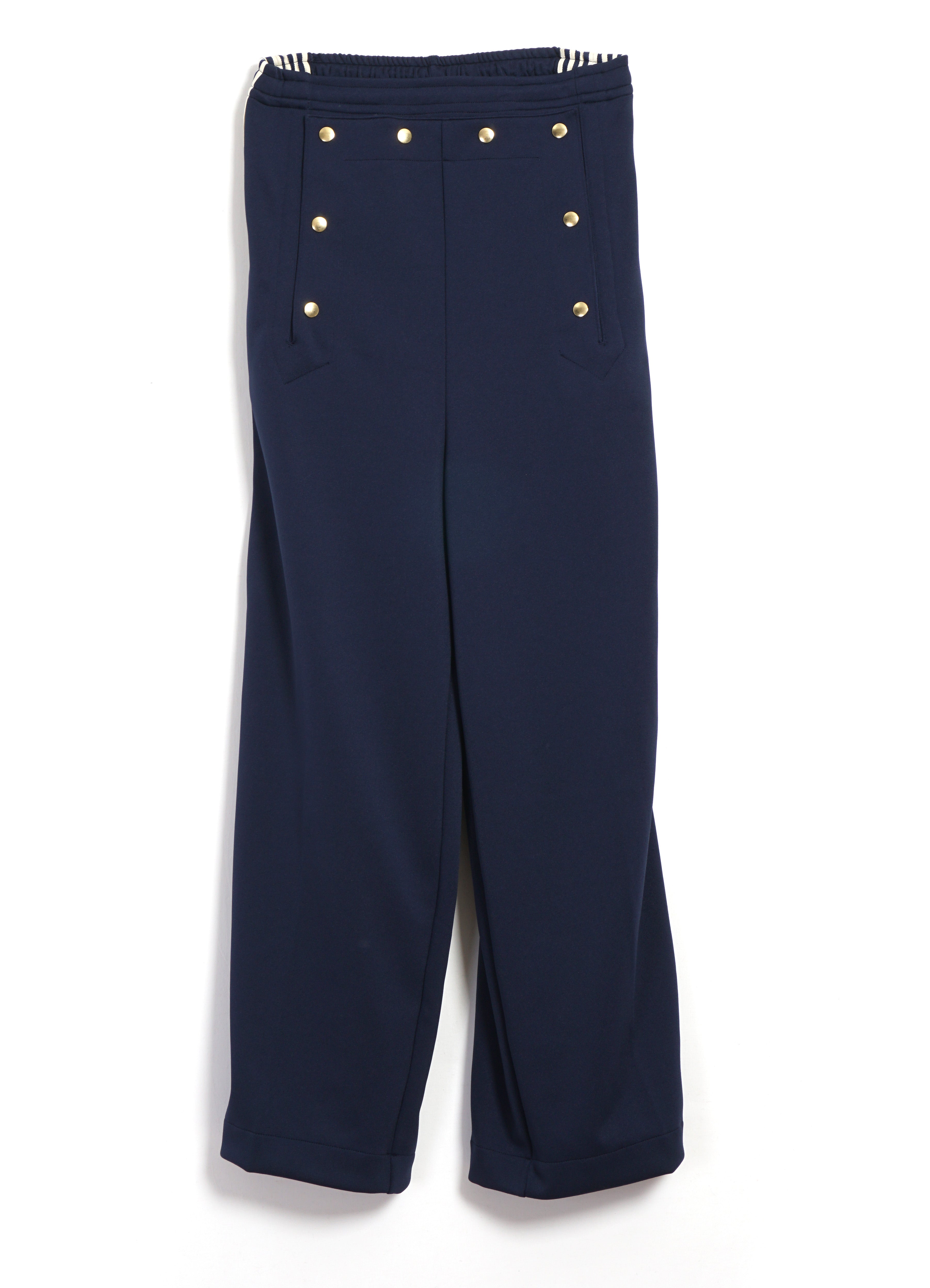 SMOOTH JERSEY SAILOR | Baggy Track Pants | Navy