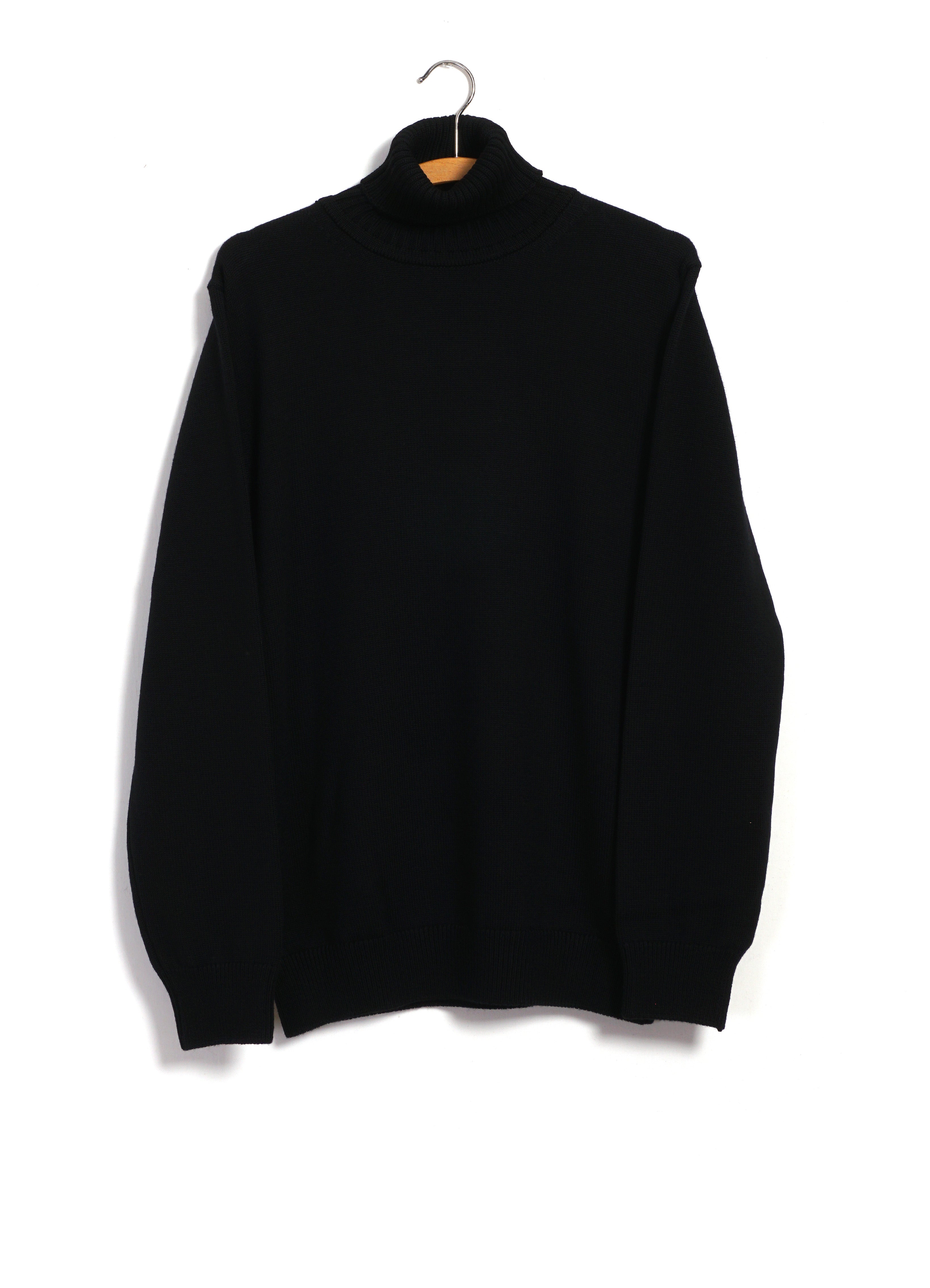 WO9 | 7G Heavyweight Merino Wool Turtleneck | Black