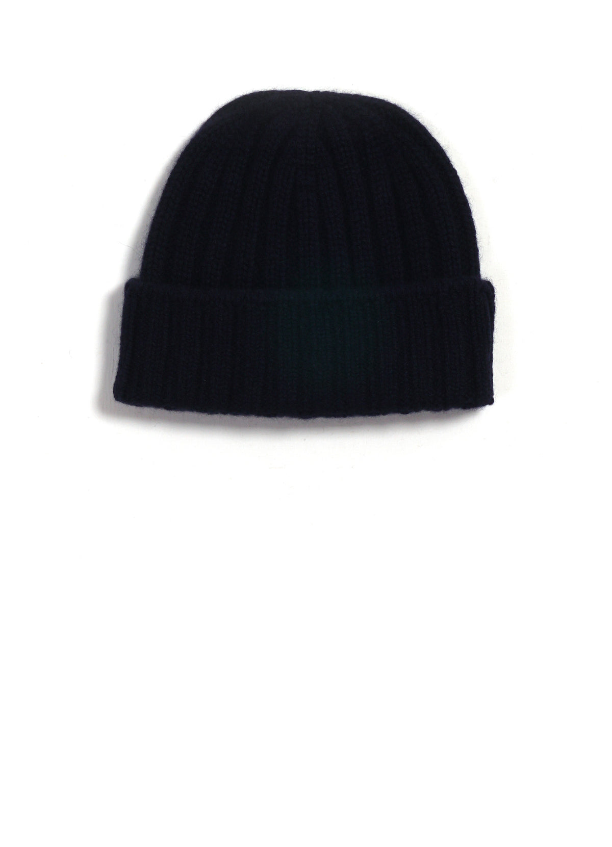 2x2 Rib Cashmere Beanie | Navy