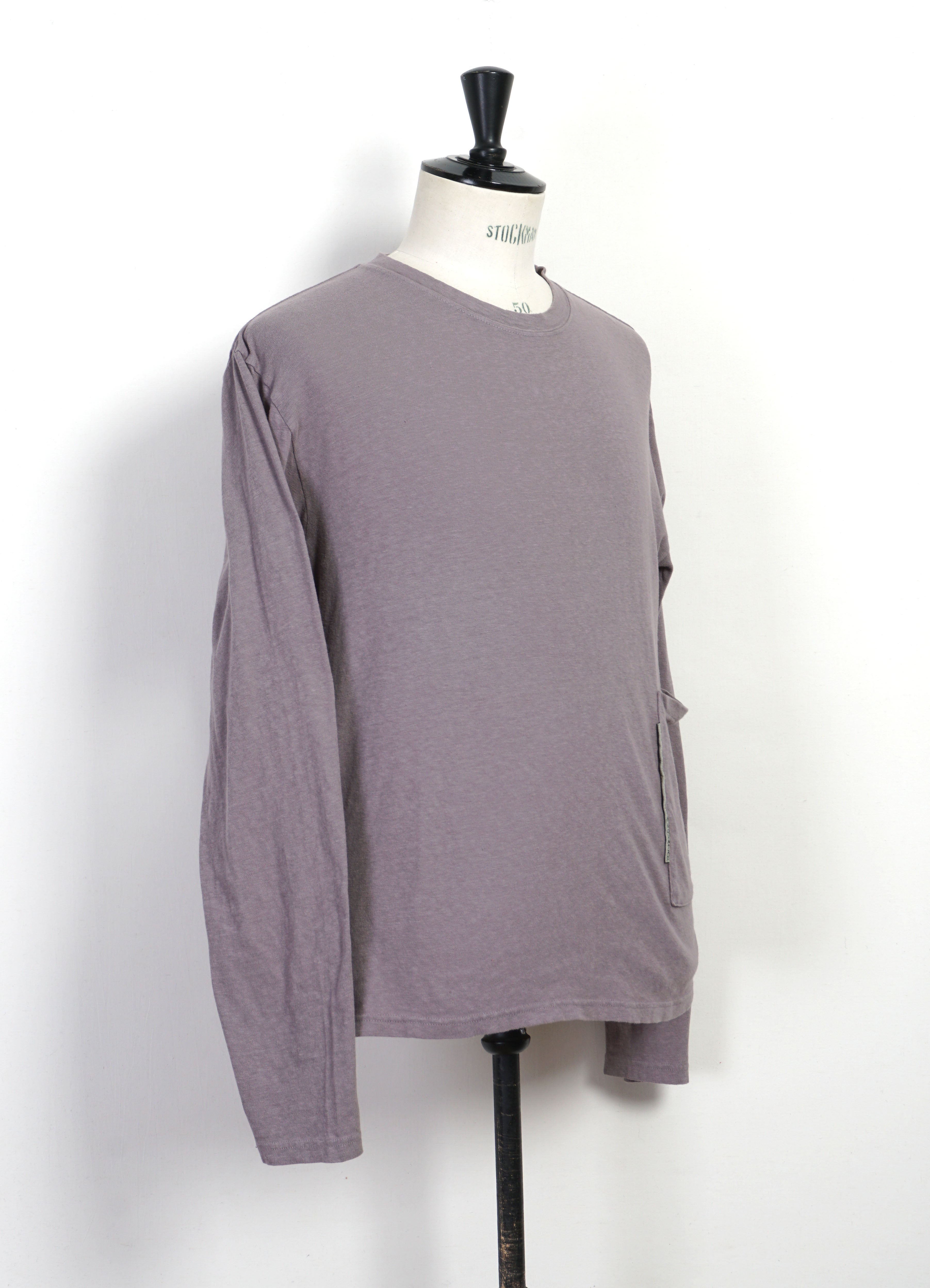 BISCUIT | Gauze Jersey Pocket Long Sleeve T | Light Purple