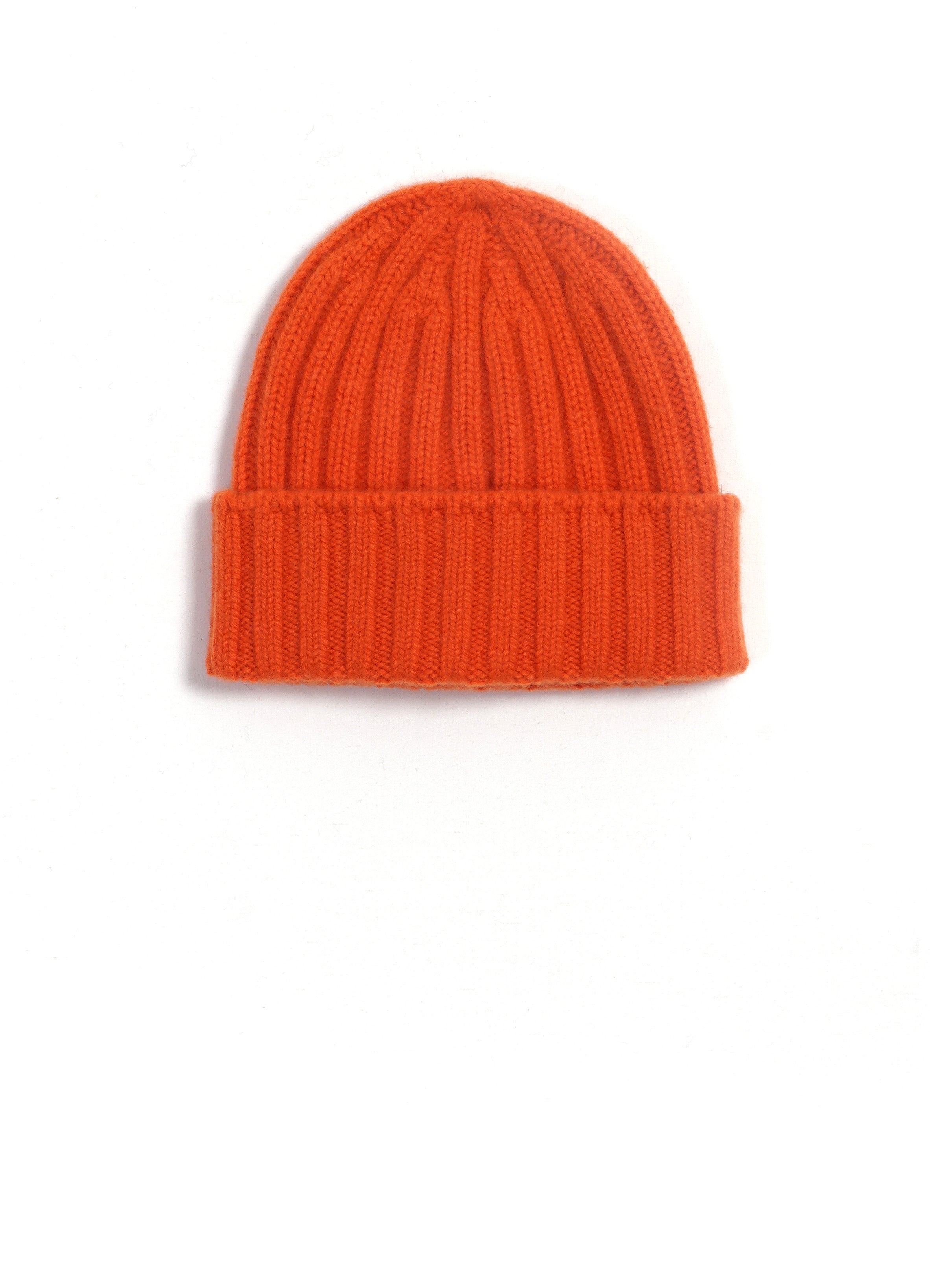 2x2 Rib Cashmere Cap | Orange