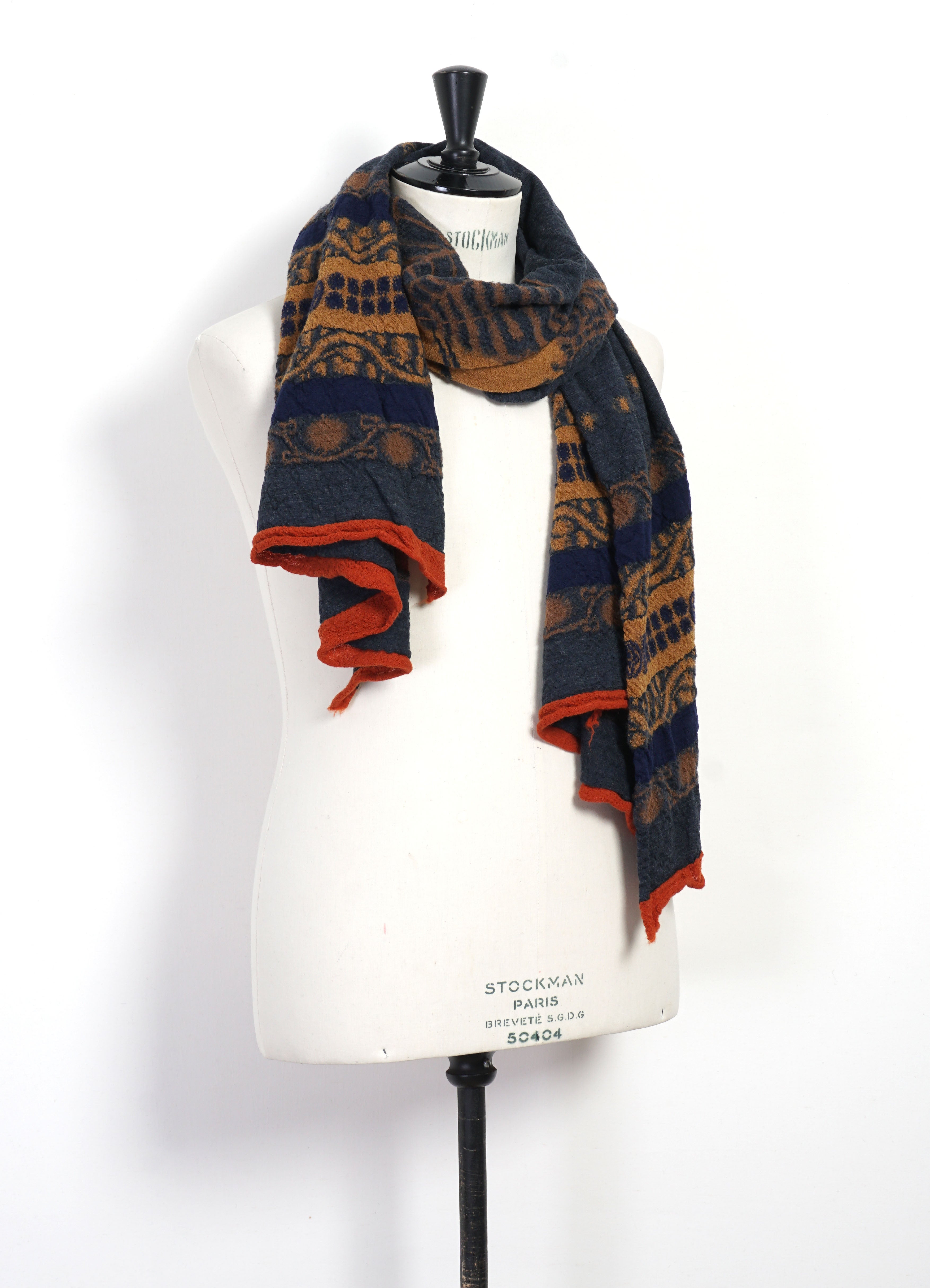 COPTIC SKULL | Compressed Wool Scarf | Navy