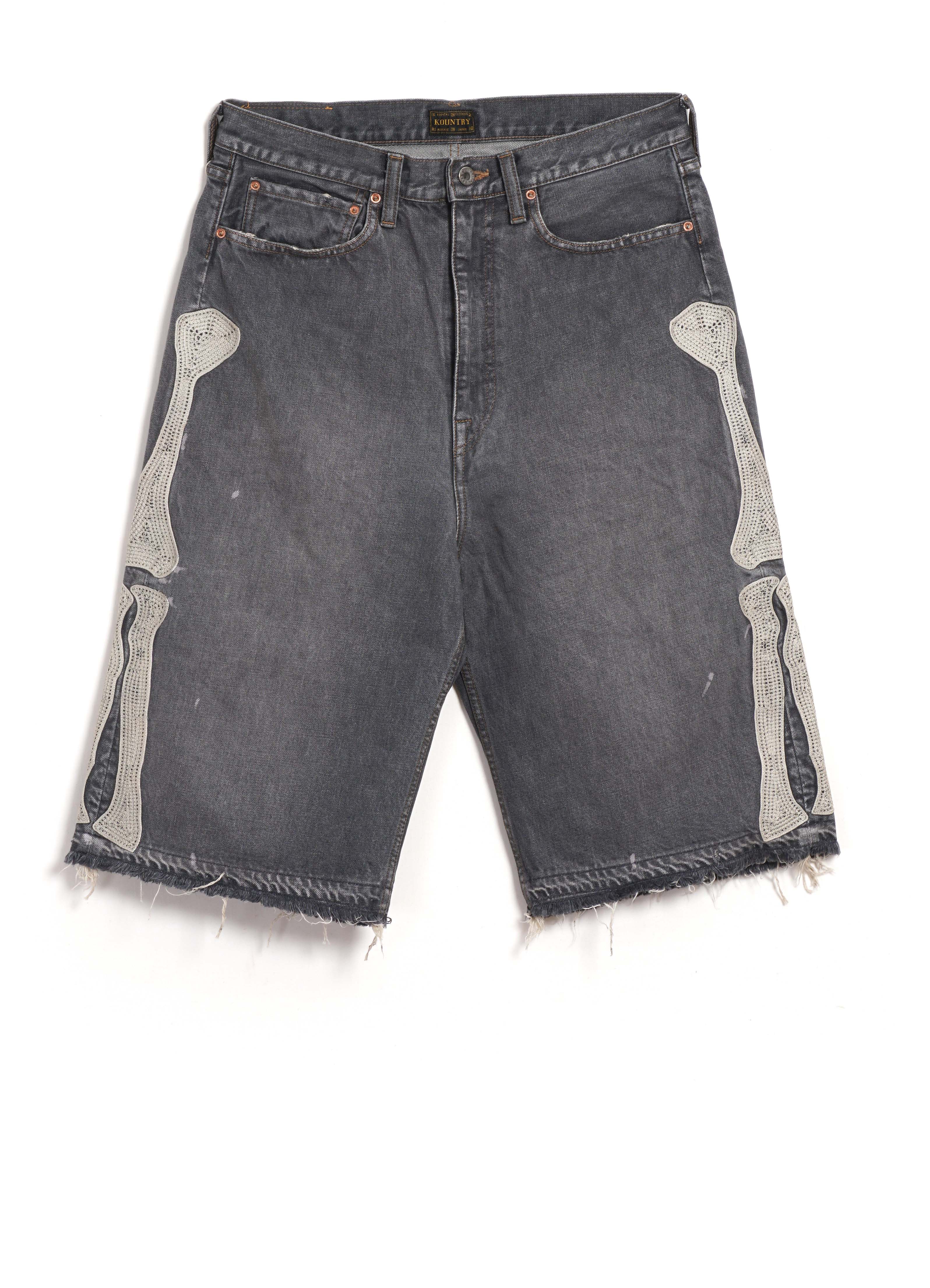 BONE | 14oz Denim 5P Shorts | Processed Black