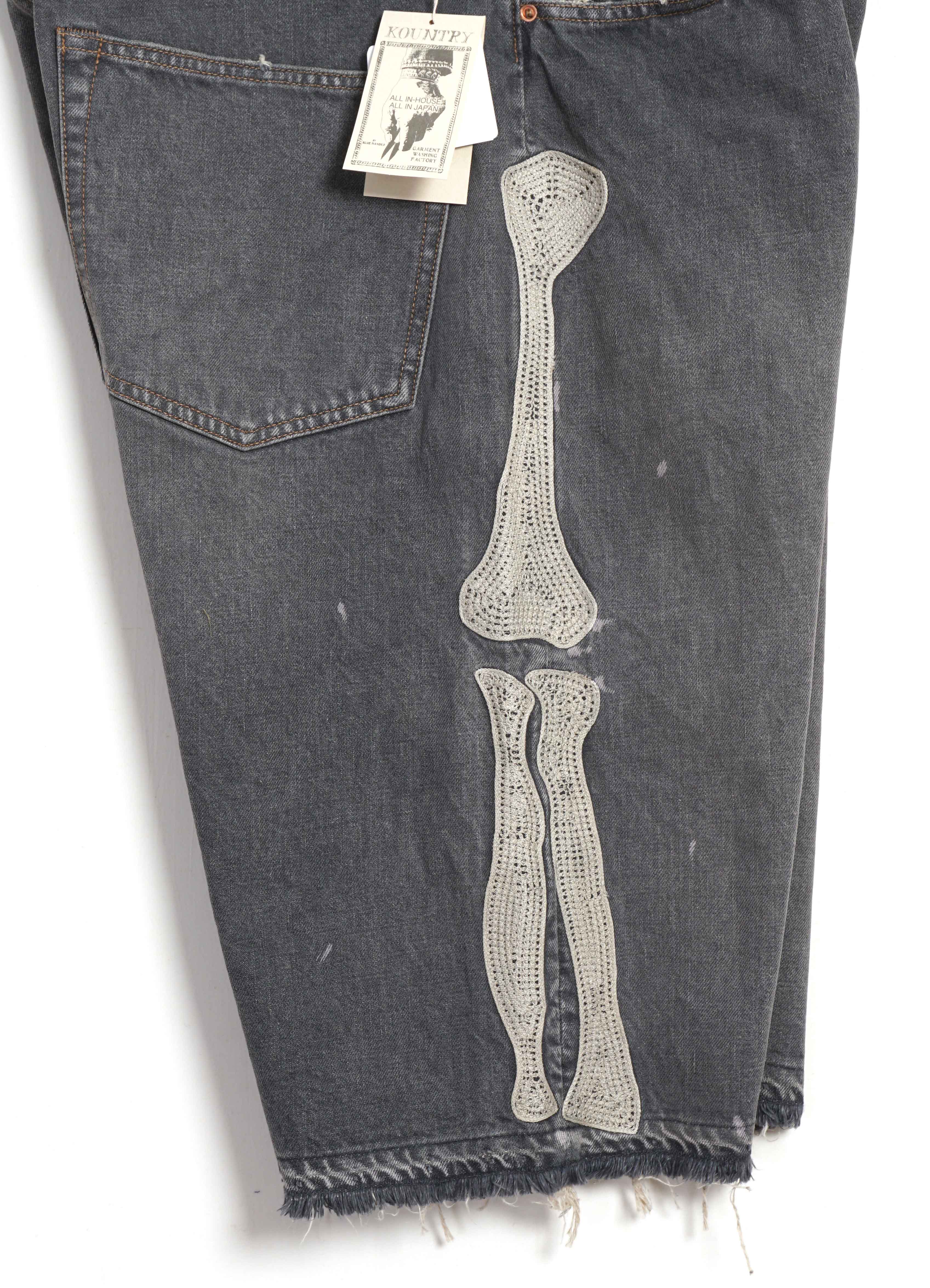 BONE | 14oz Denim 5P Shorts | Processed Black