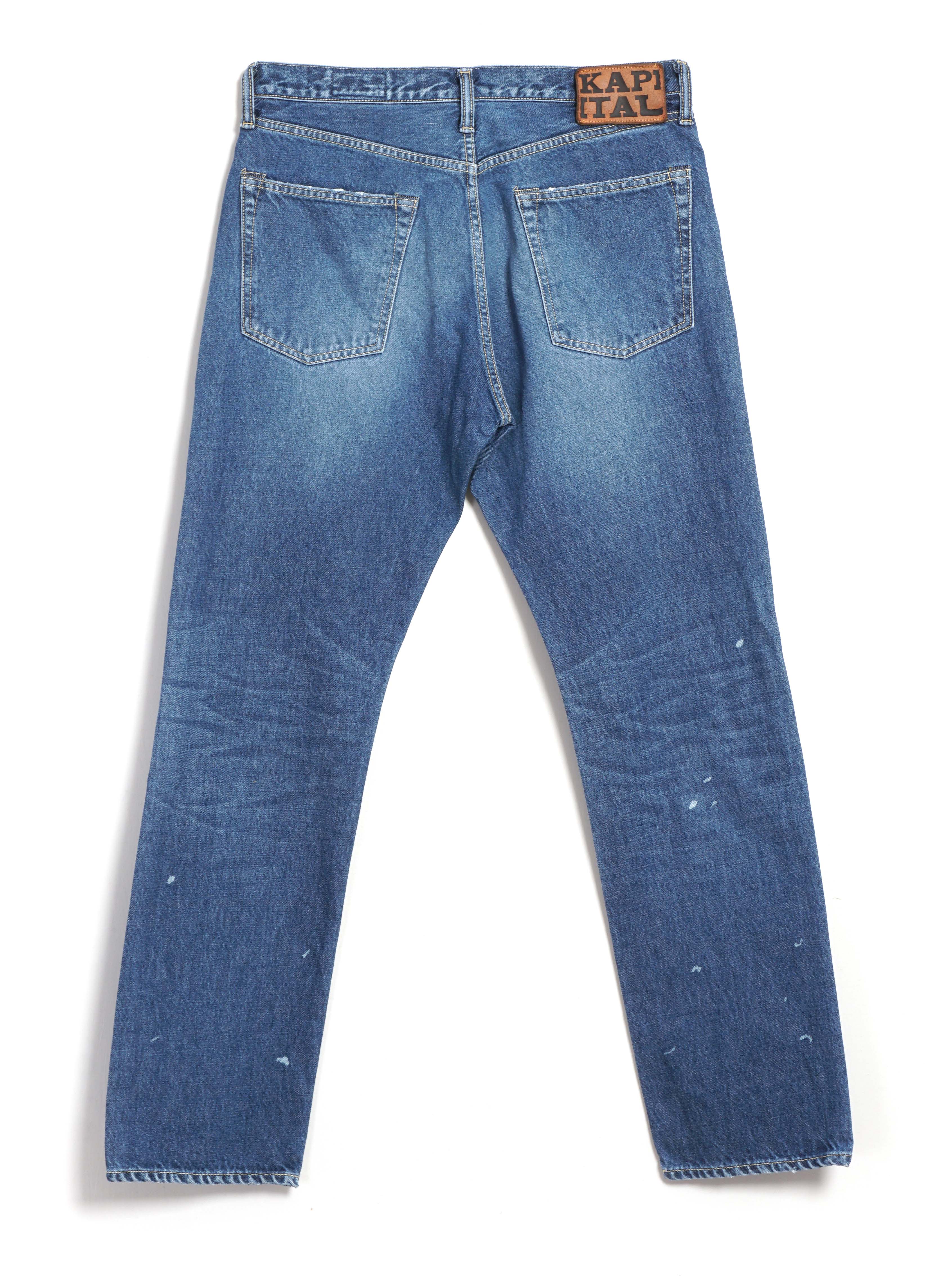 14OZ DENIM 5P MONKEY CISCO | Embroidered 3 Year Fade Jeans | Light Indigo