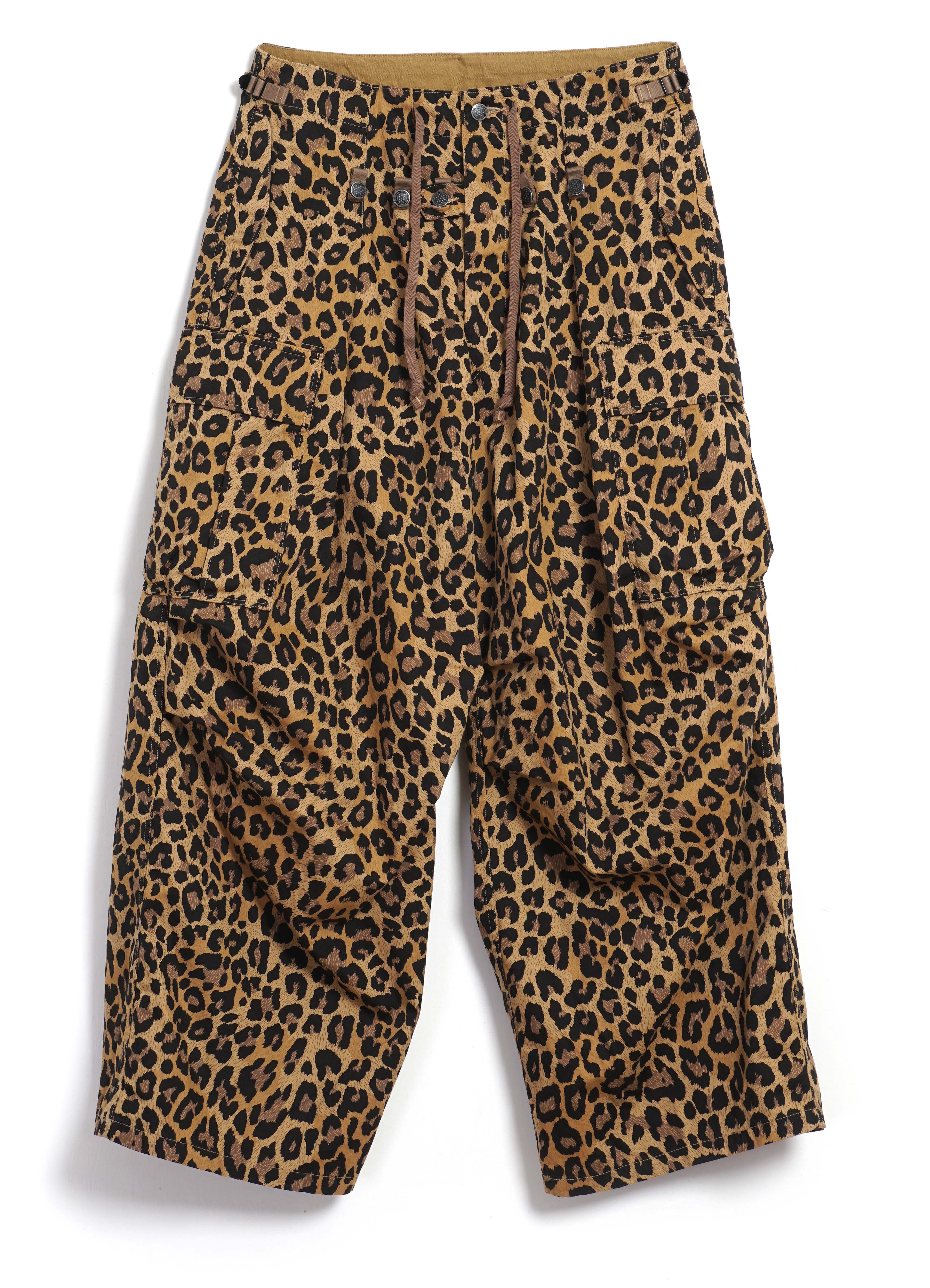 JUMBO | Cotton Herringbone Cargo Pants | Leopard