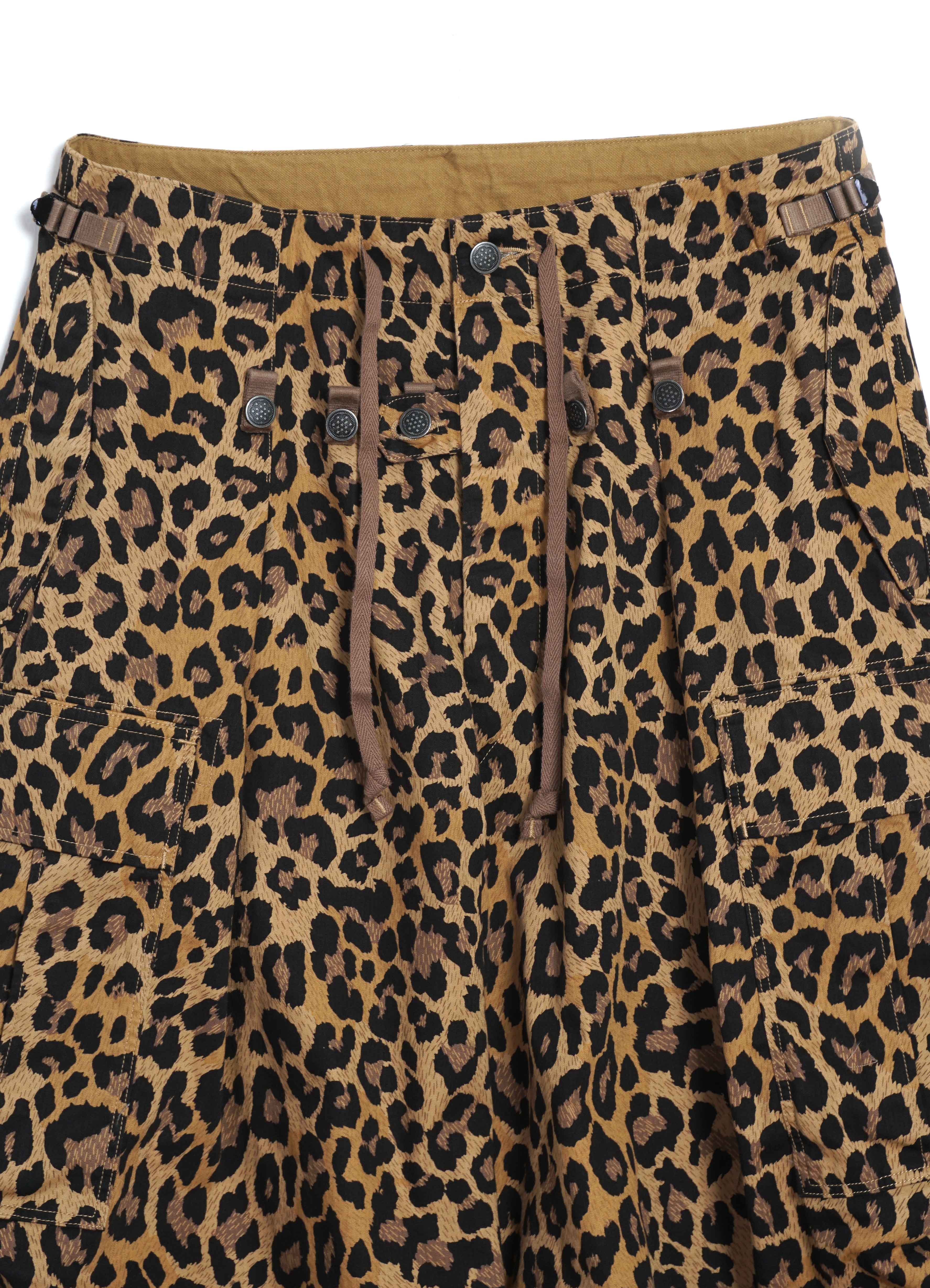 JUMBO | Cotton Herringbone Cargo Pants | Leopard