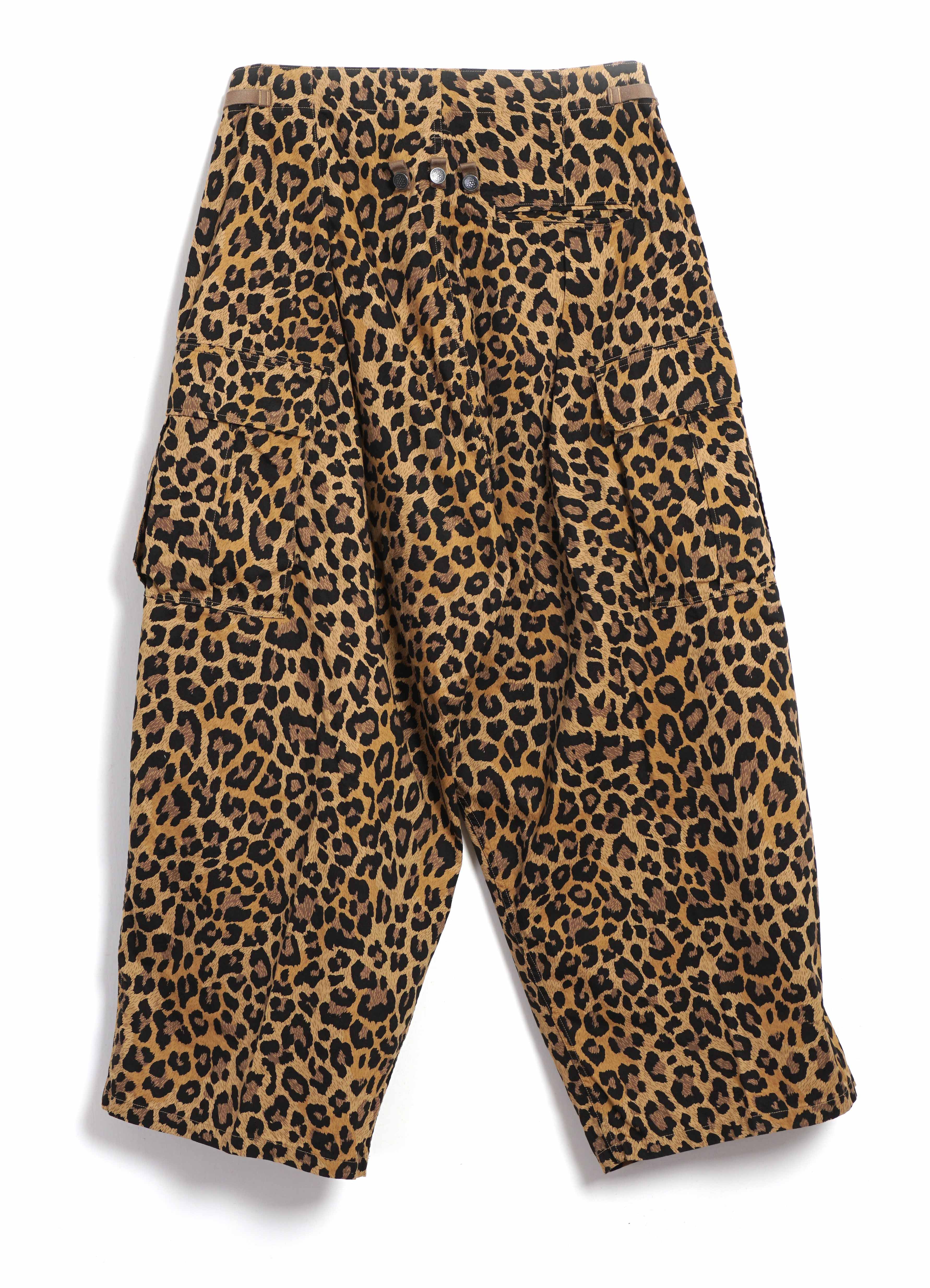 JUMBO | Cotton Herringbone Cargo Pants | Leopard