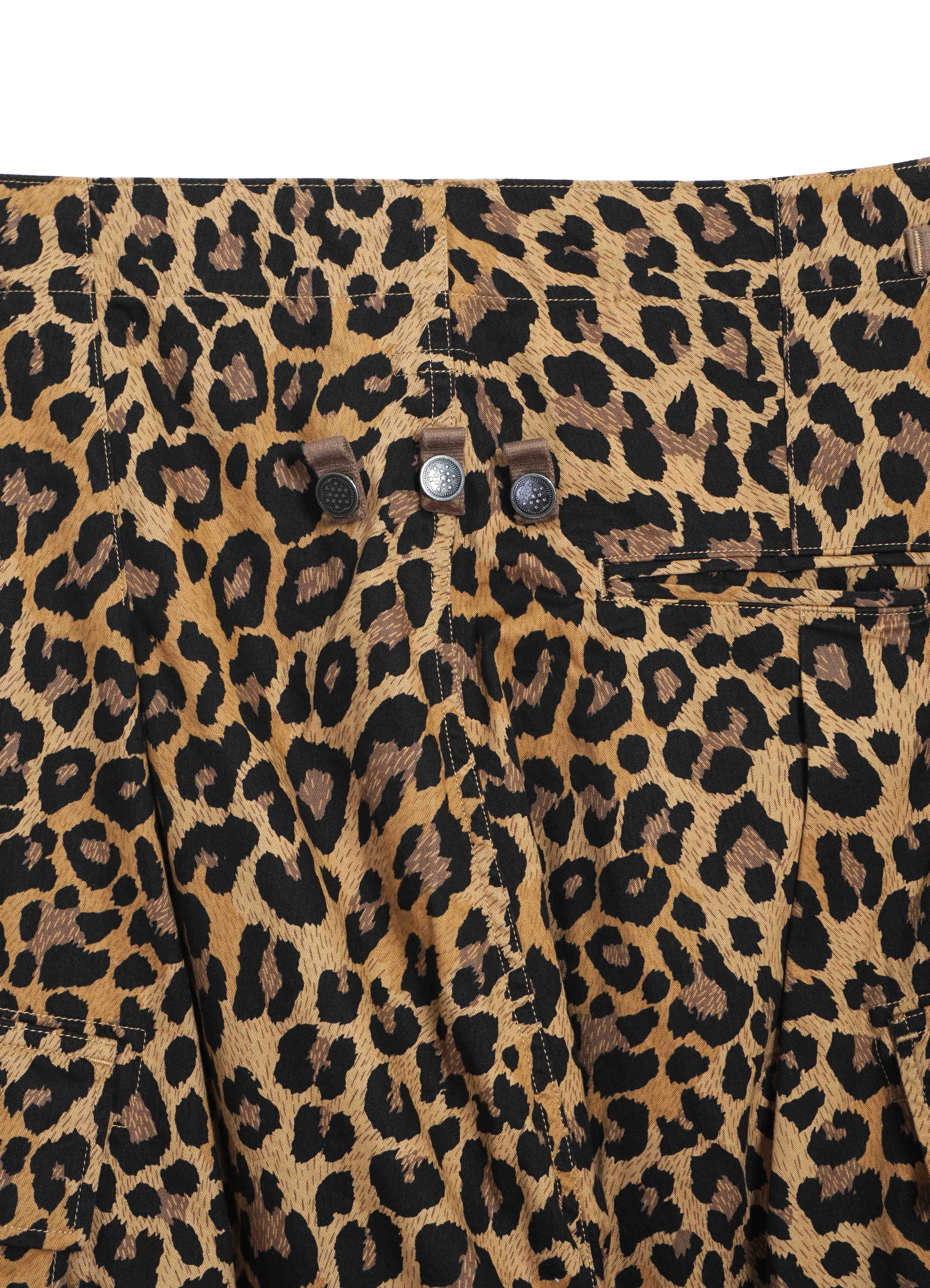 JUMBO | Cotton Herringbone Cargo Pants | Leopard