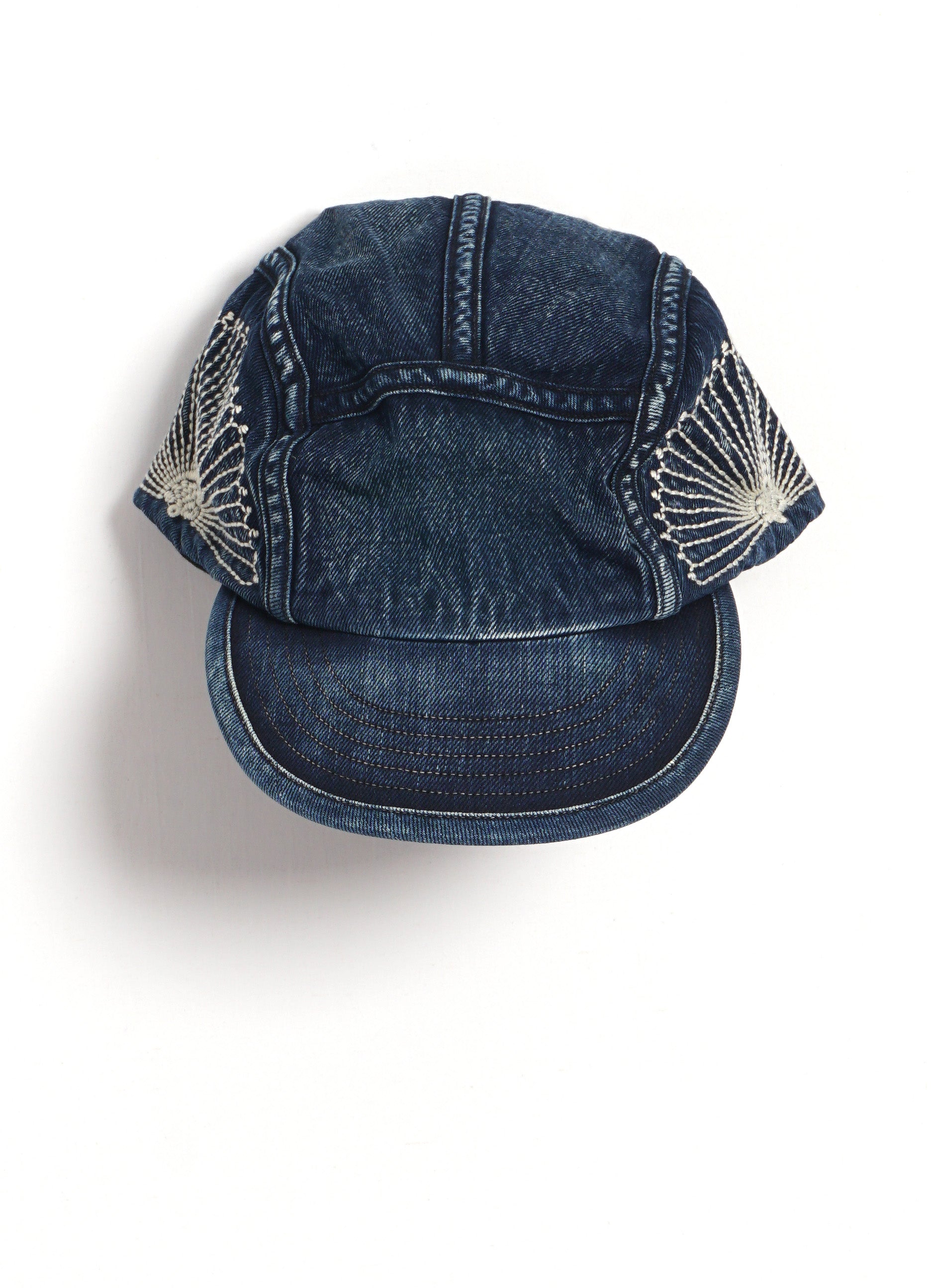 FUROSHIKI | Embroidered 10oz Denim Camp Cap | Indigo