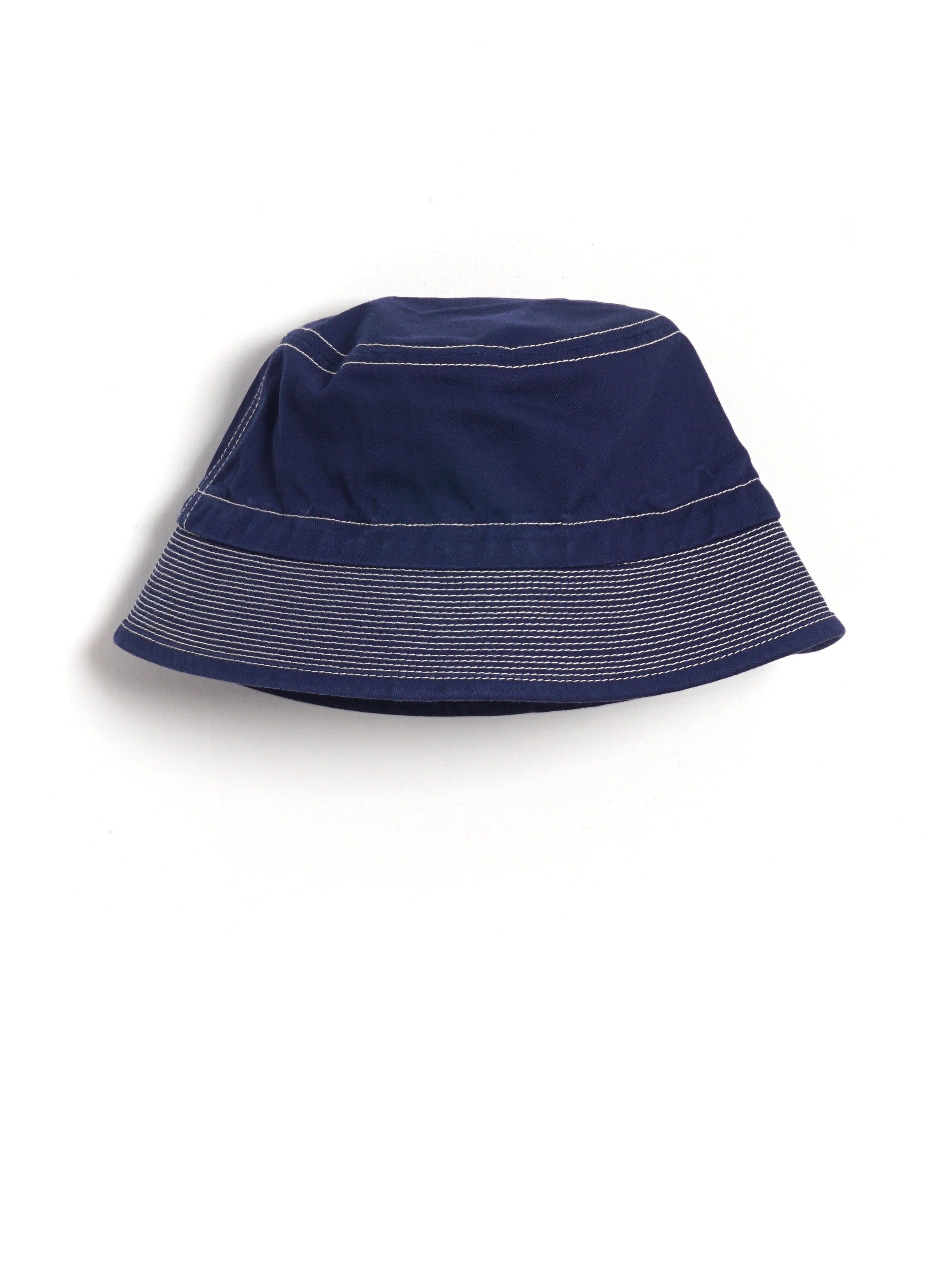 Cotton Herringbone Bucket Hat | Blue