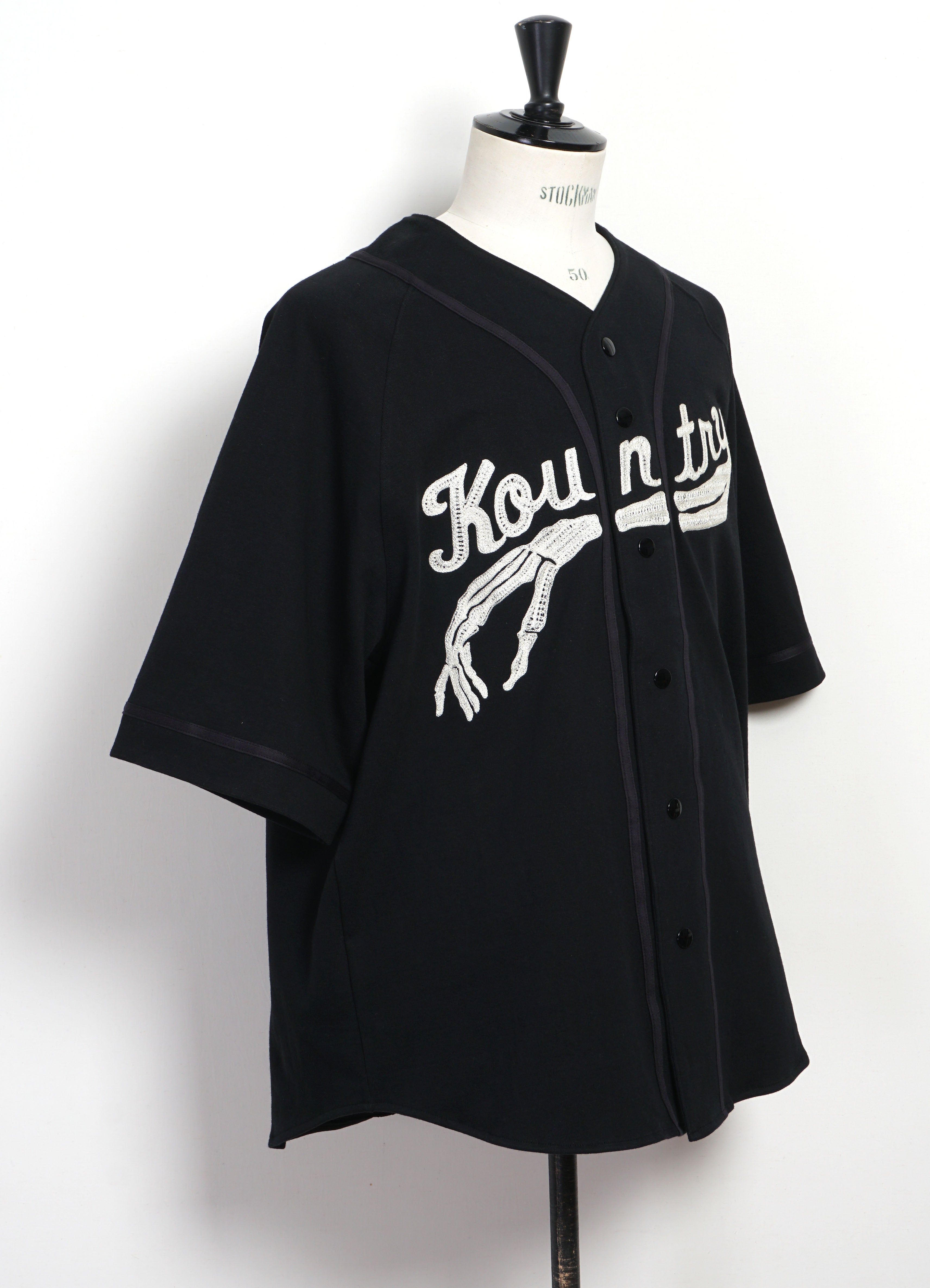 BONE | 16/- Densed Jersey Baseball Shirt | Black