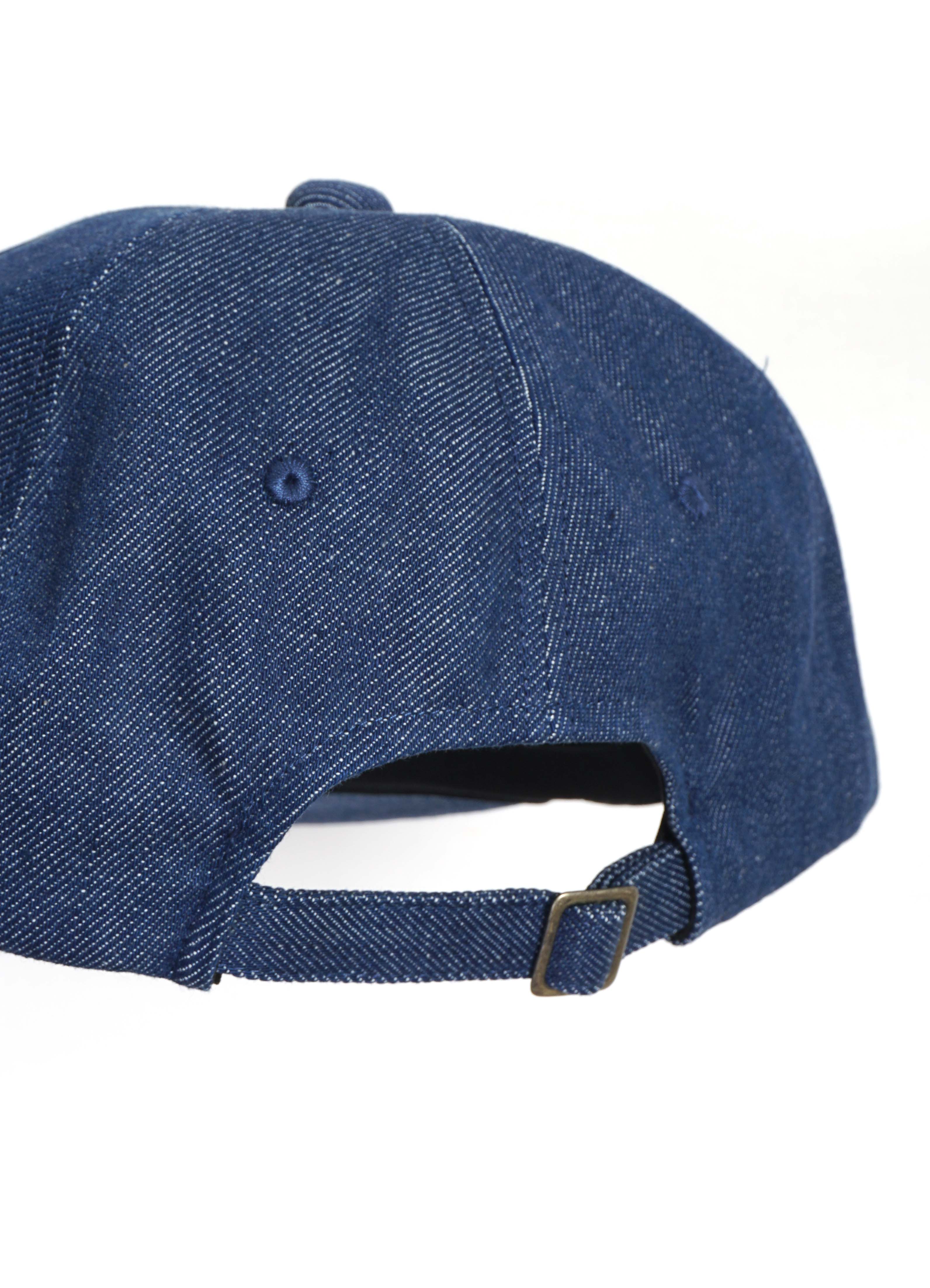 THE DENIM DIED | Embroidered 11.5oz Denim Baseball Cap | Indigo