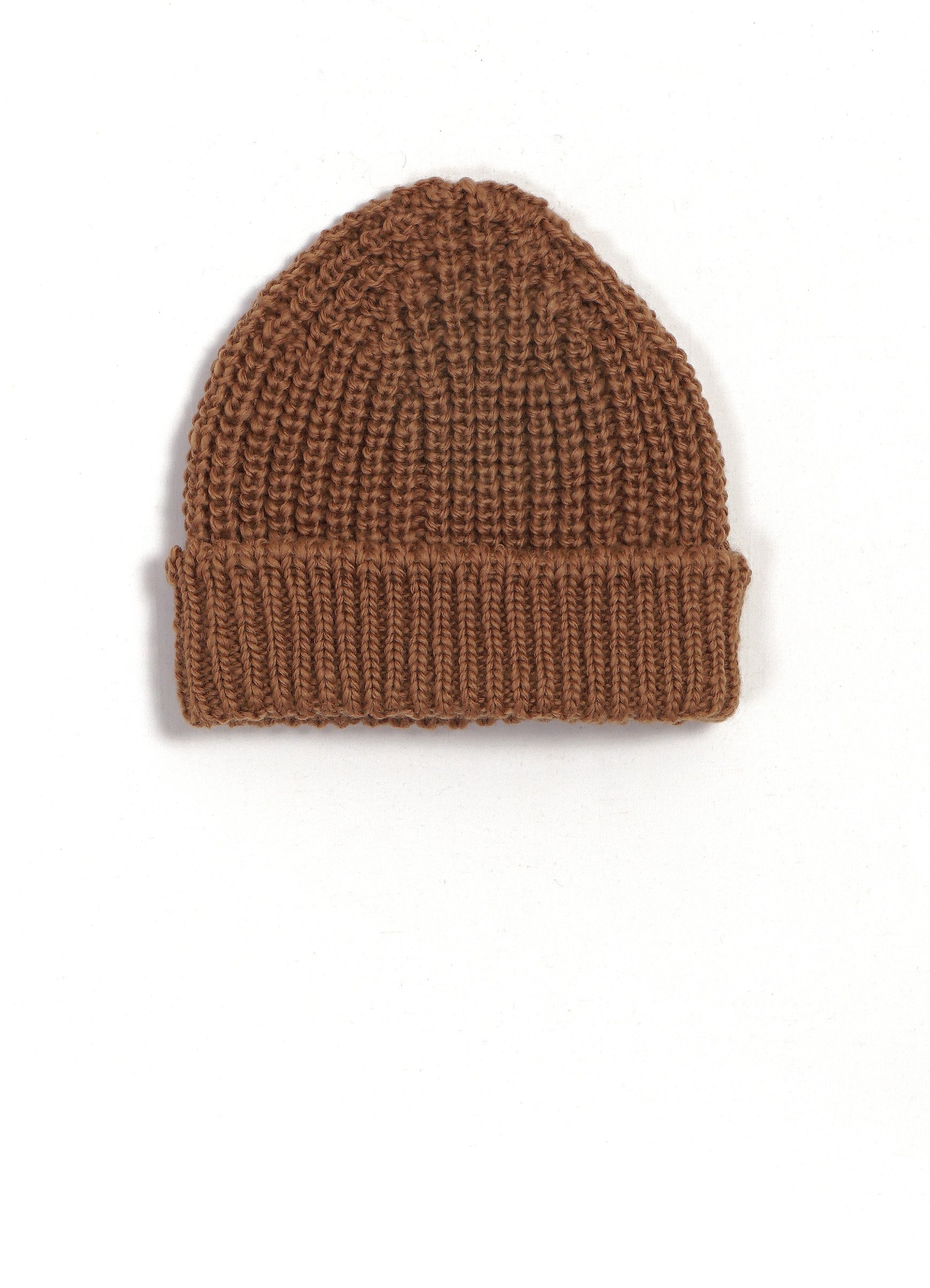 Short Wool Beanie | Camel