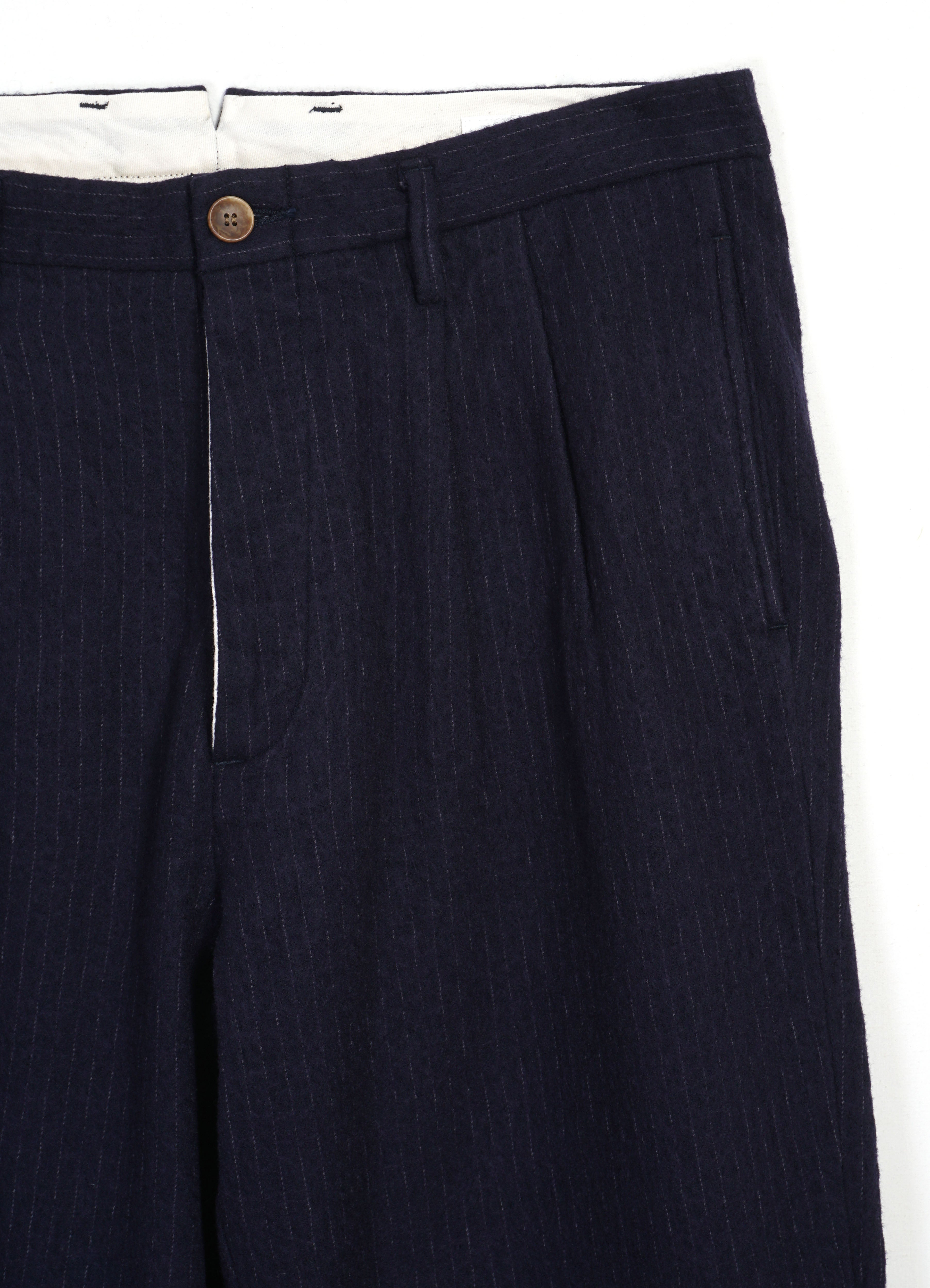 C/W 2TUCK Trousers | Pinstripe Navy