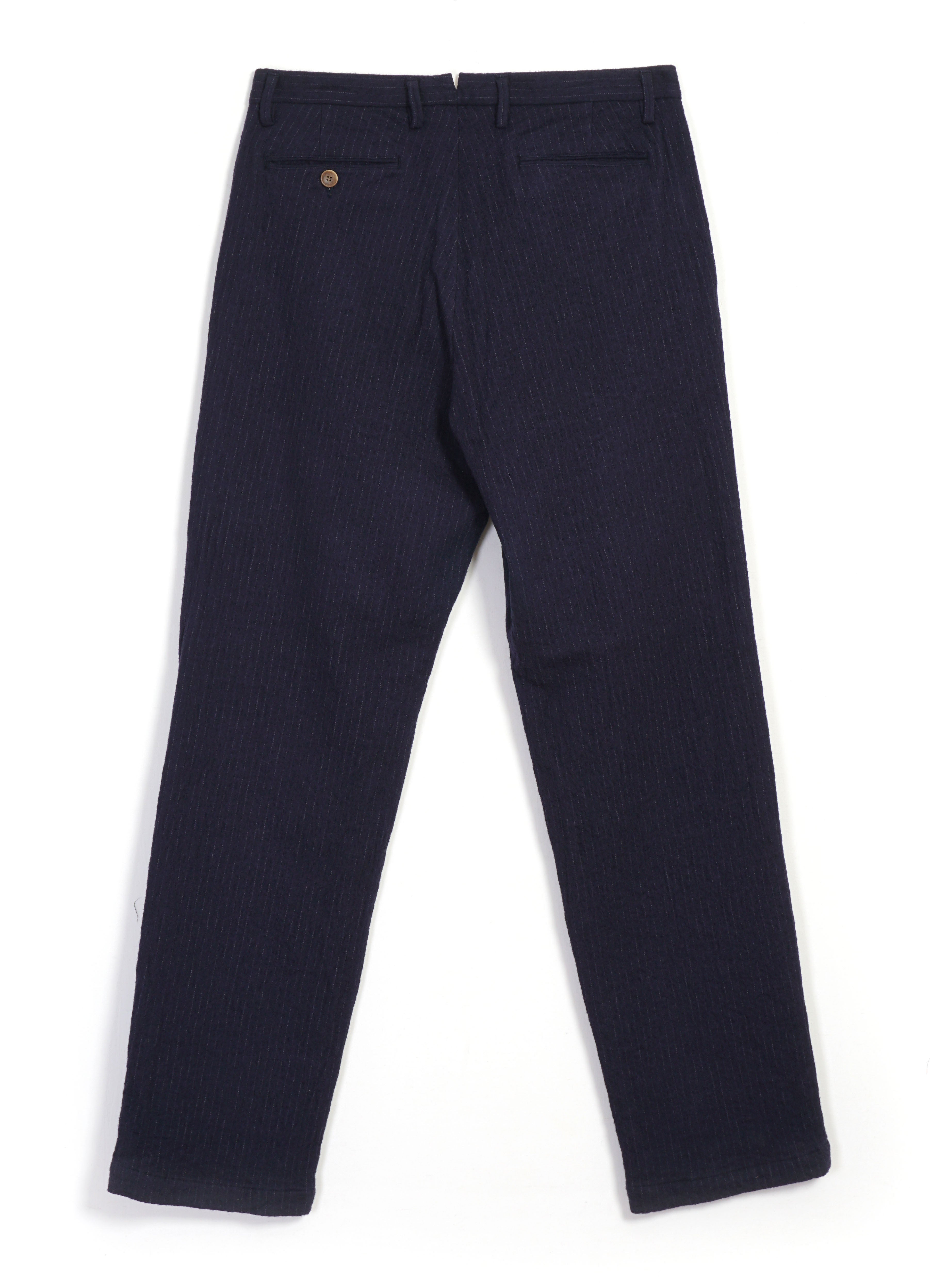 C/W 2TUCK Trousers | Pinstripe Navy