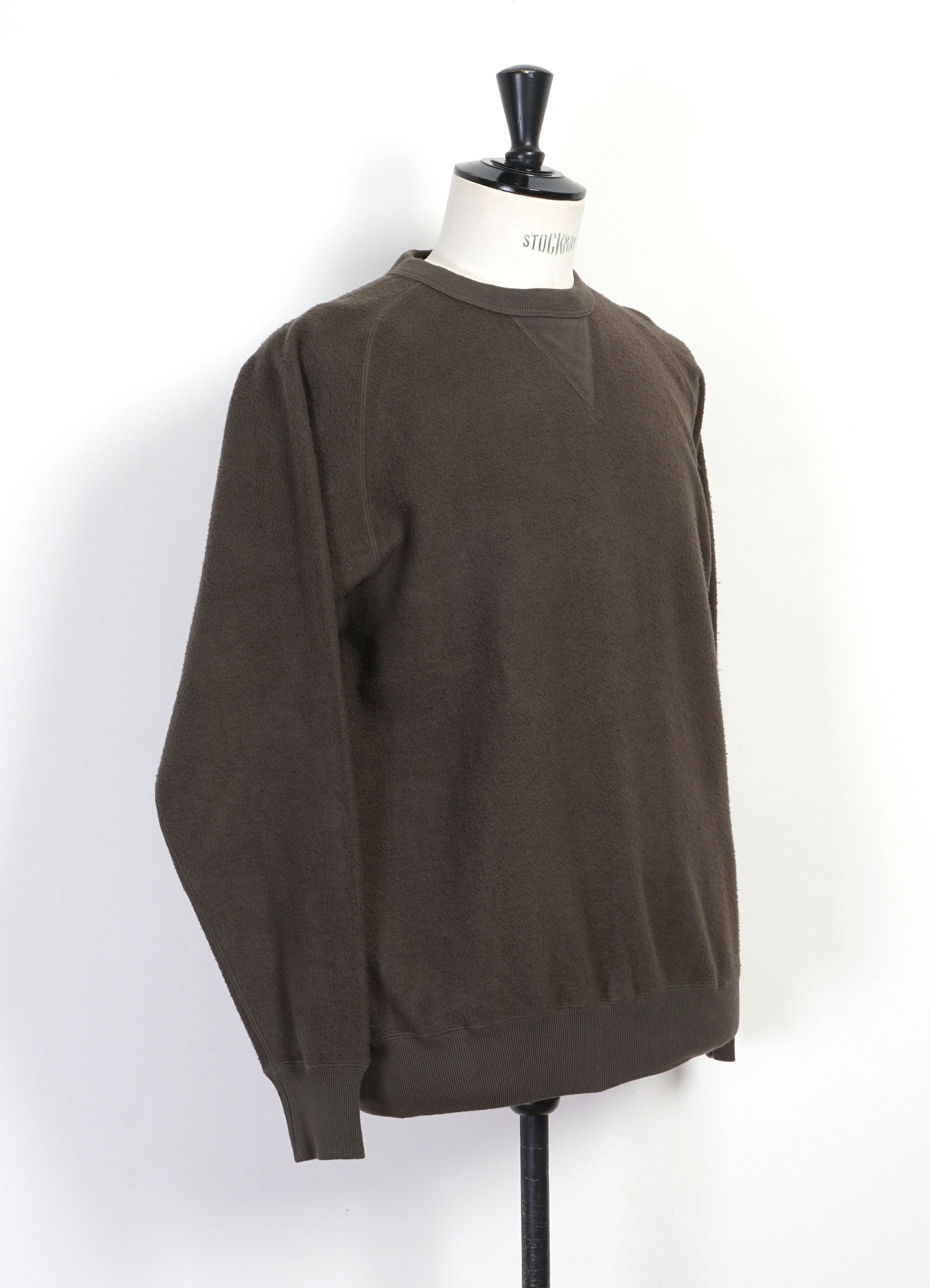 ANAMAUP | Brushed Fleece Crewneck | Black Olive