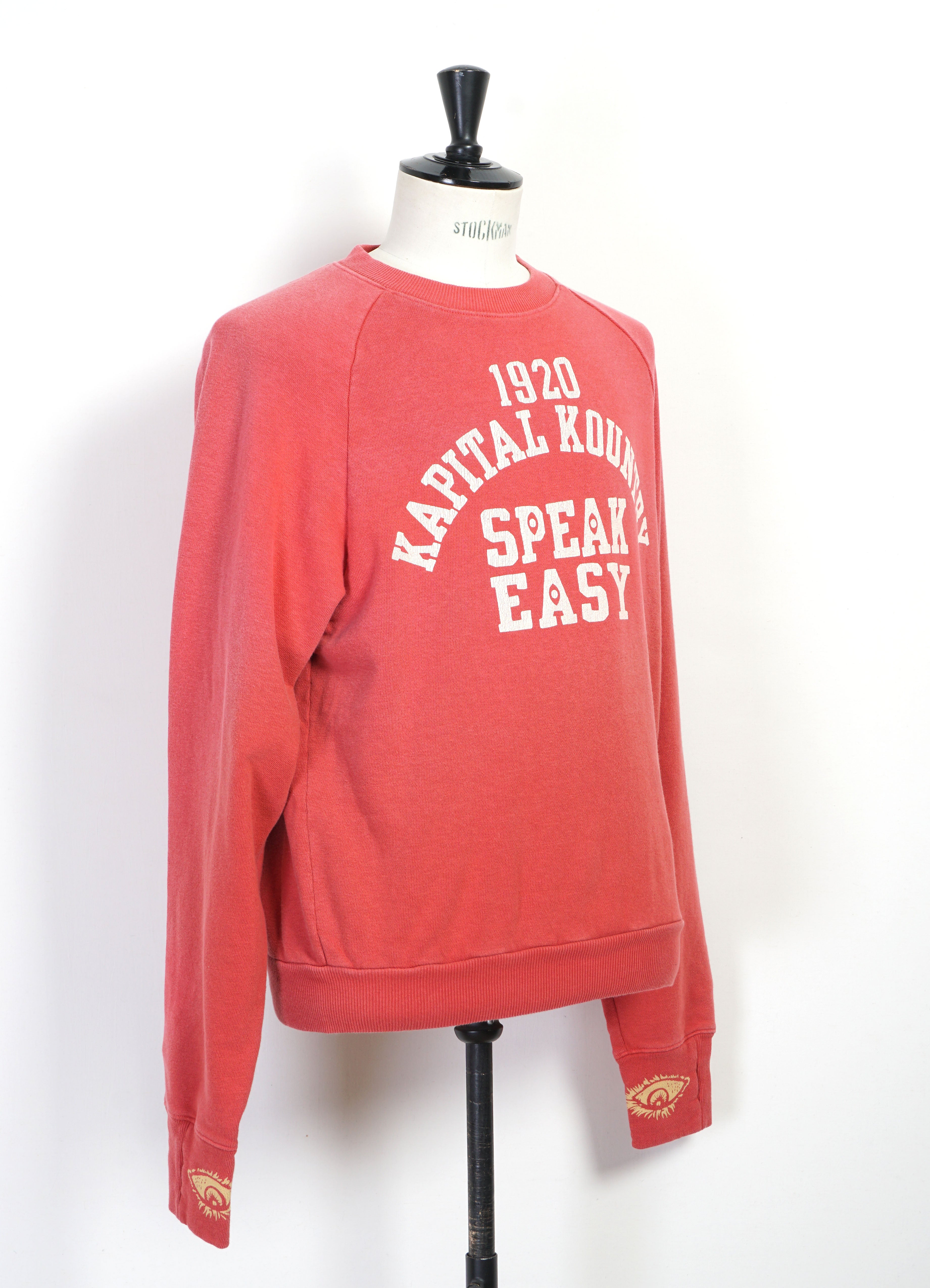 SPEAKEASY COLLEGE | Raglan Crewneck Sweater | Red