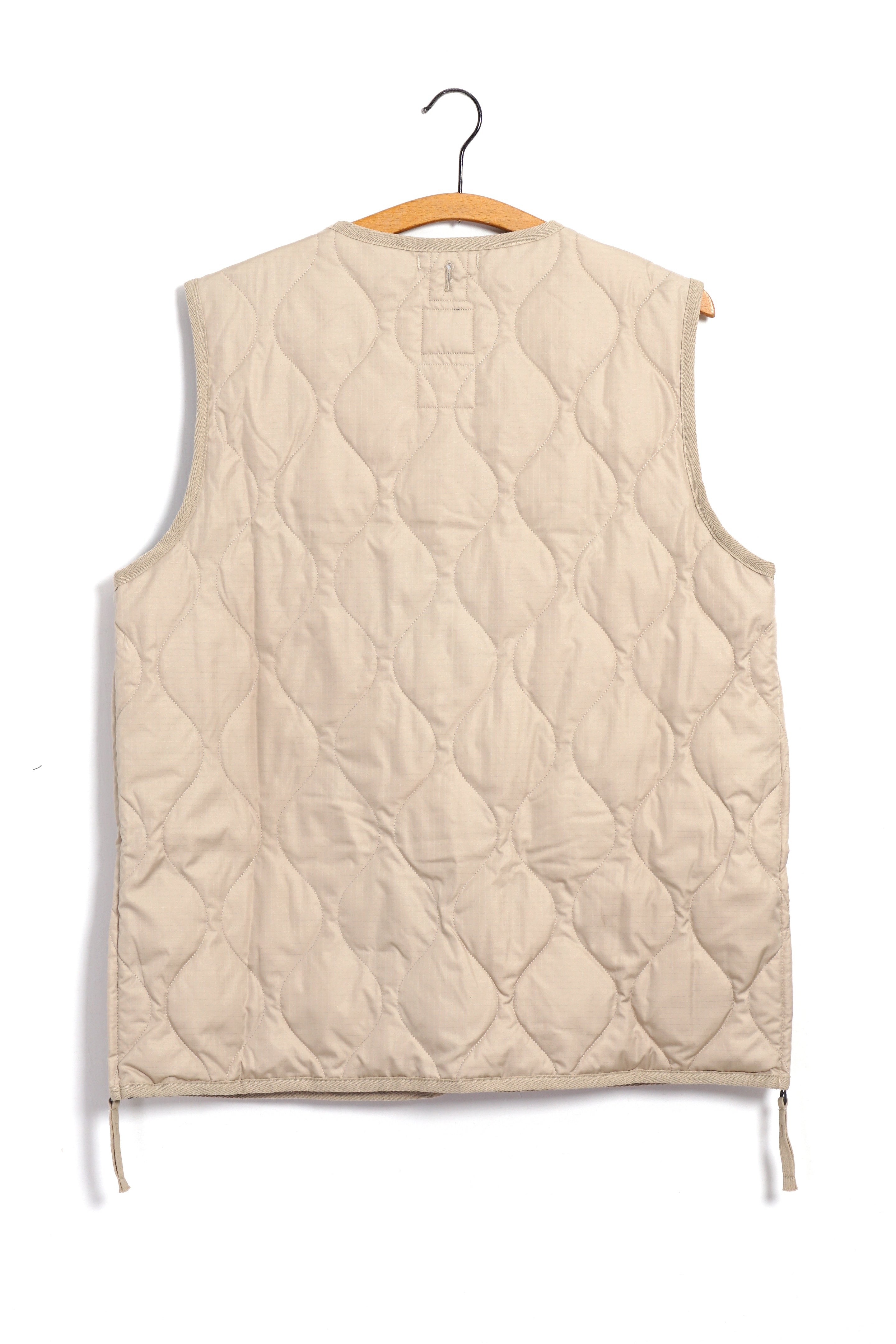 DOWN VEST | Military V-Neck Down Vest | Cream | HANSEN Garments