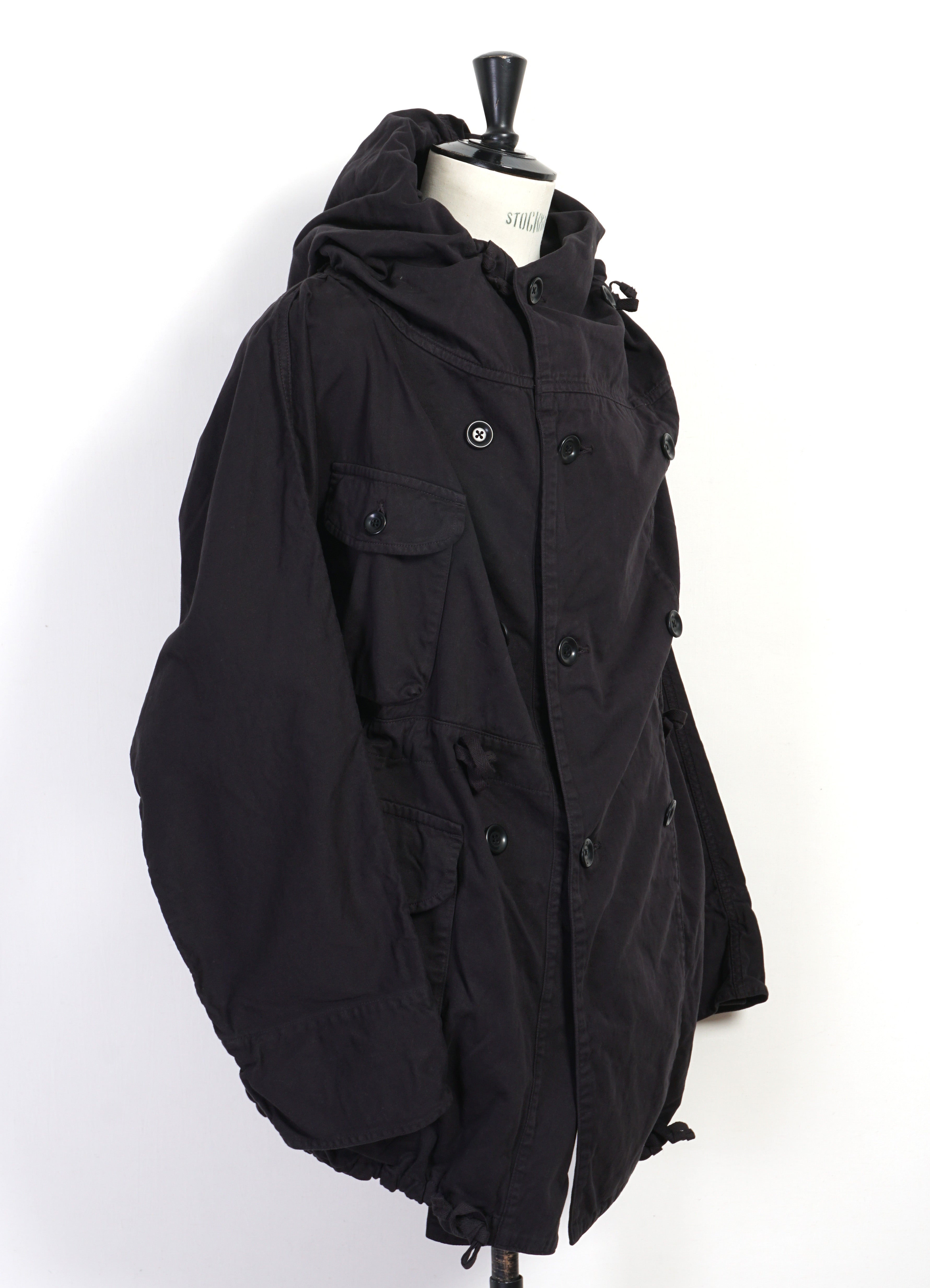 KATSURAGI | Cotton Ring Coat | Black