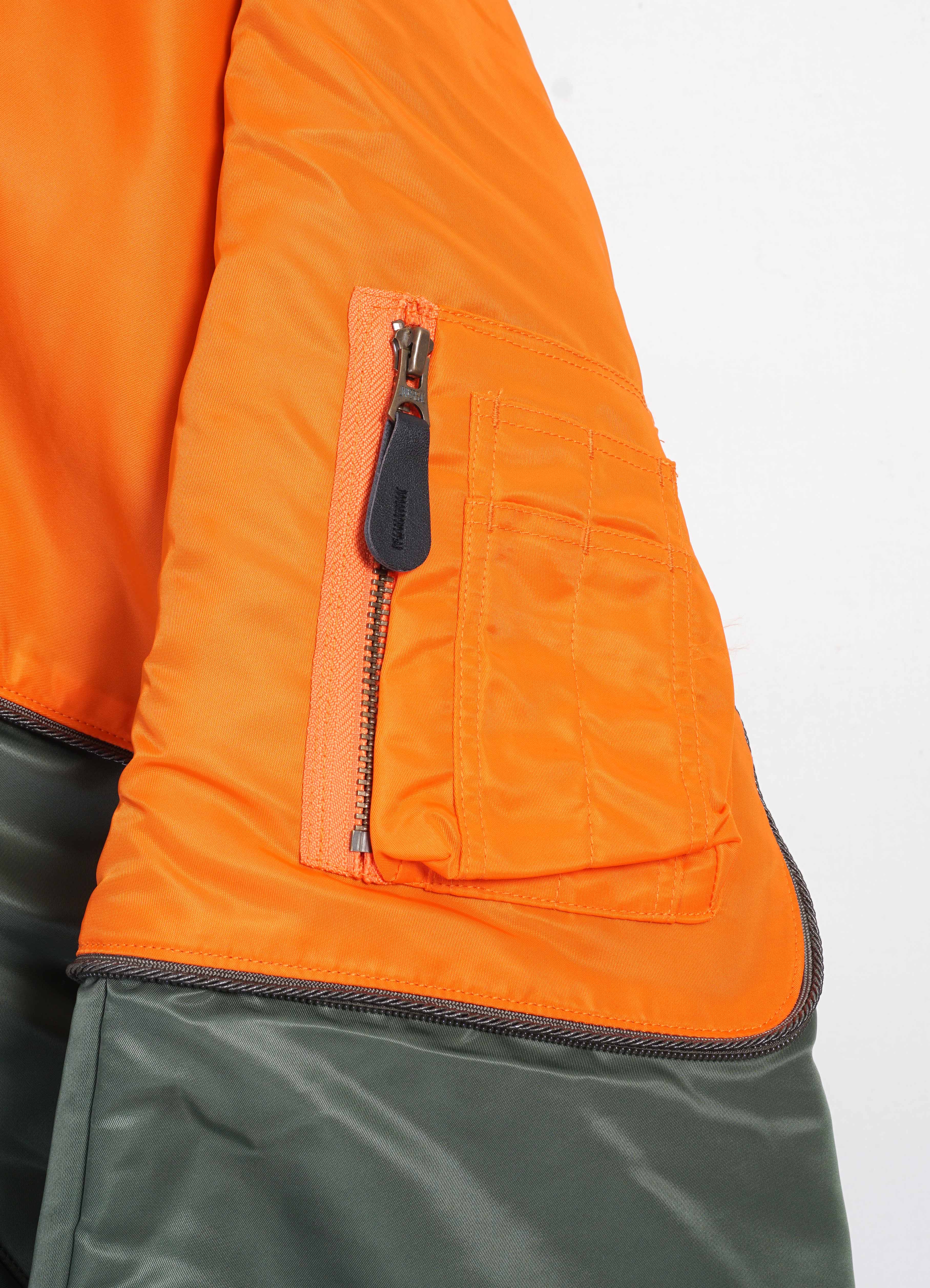 MA-1 SHAM BOMBER | Two-tone Shell Padded Jacket | Khaki