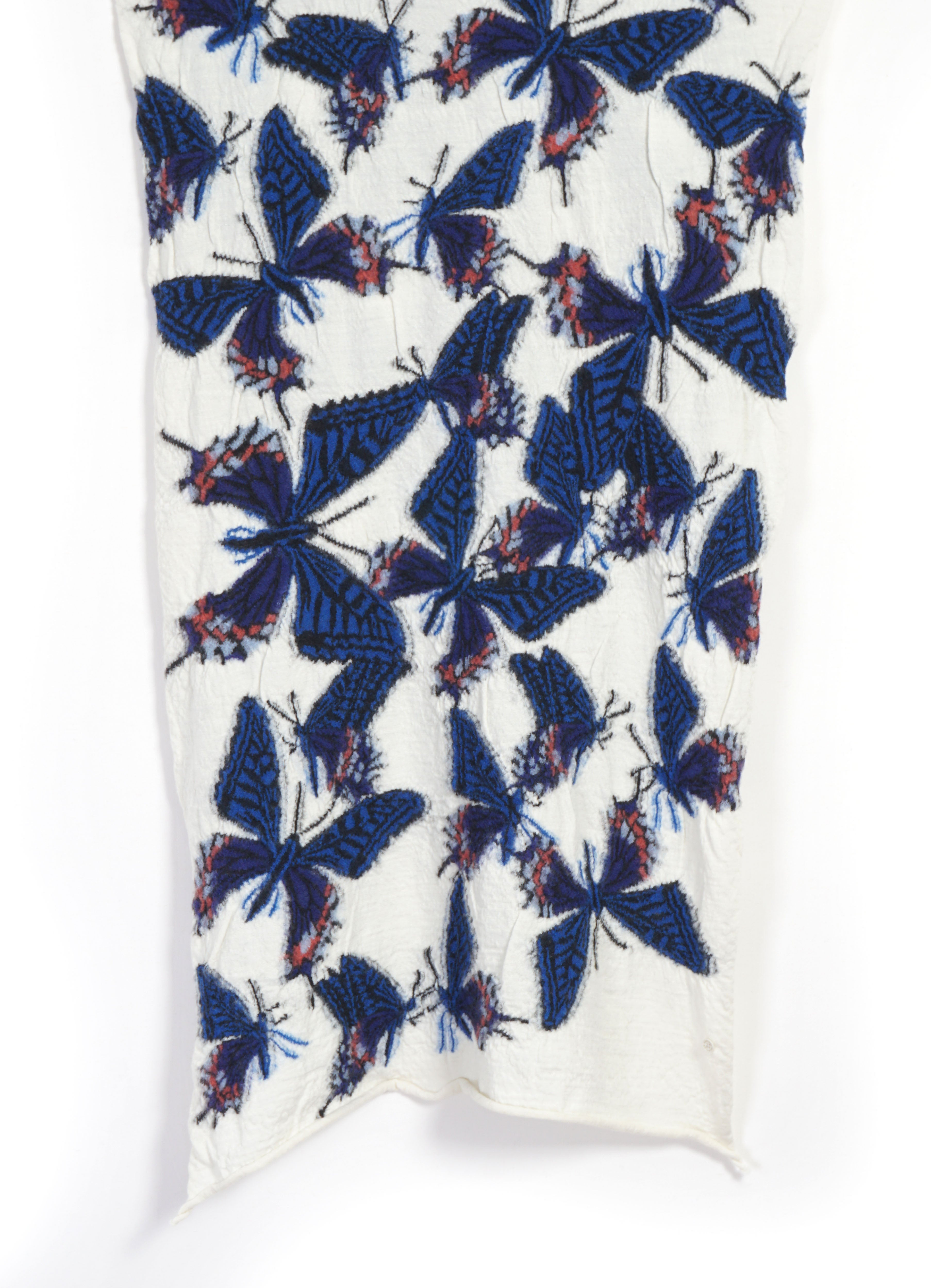 BUTTERFLY | Compressed Wool Scarf | White