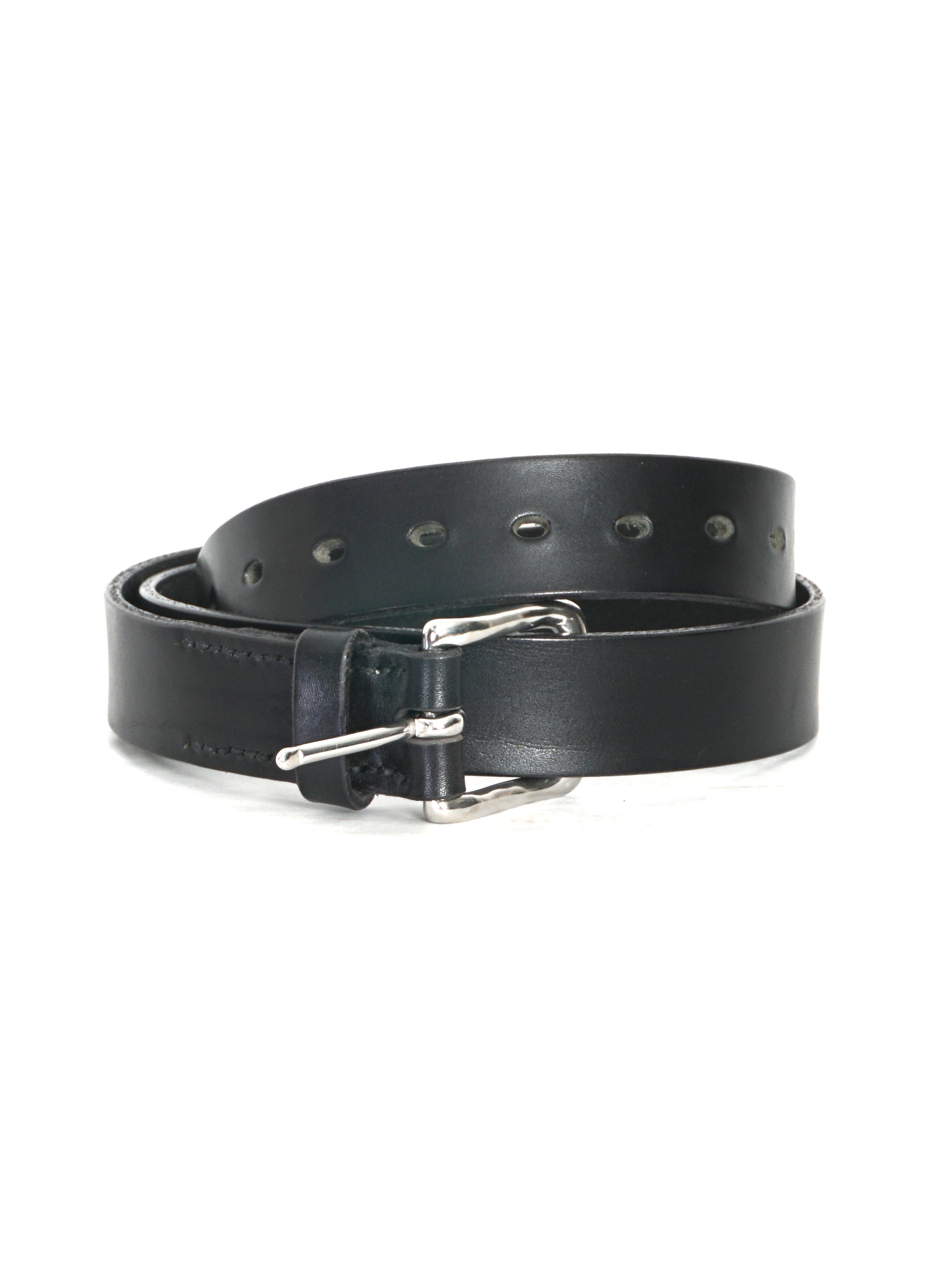 THE JENS BELT | Handmade Leather Belt | Black/Chrome