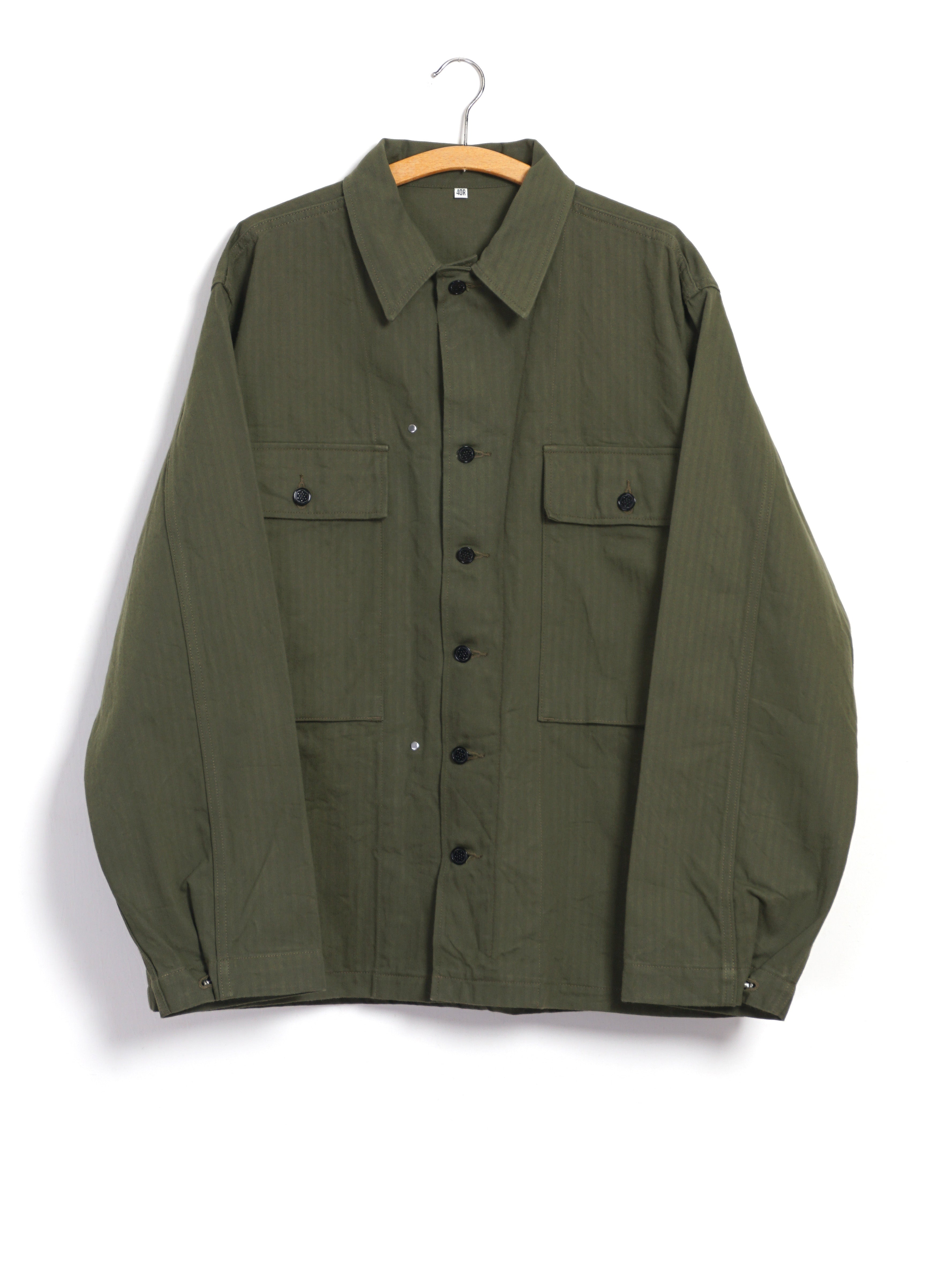 HERRINGBONE TWILL JACKET | Olive – HANSEN Garments