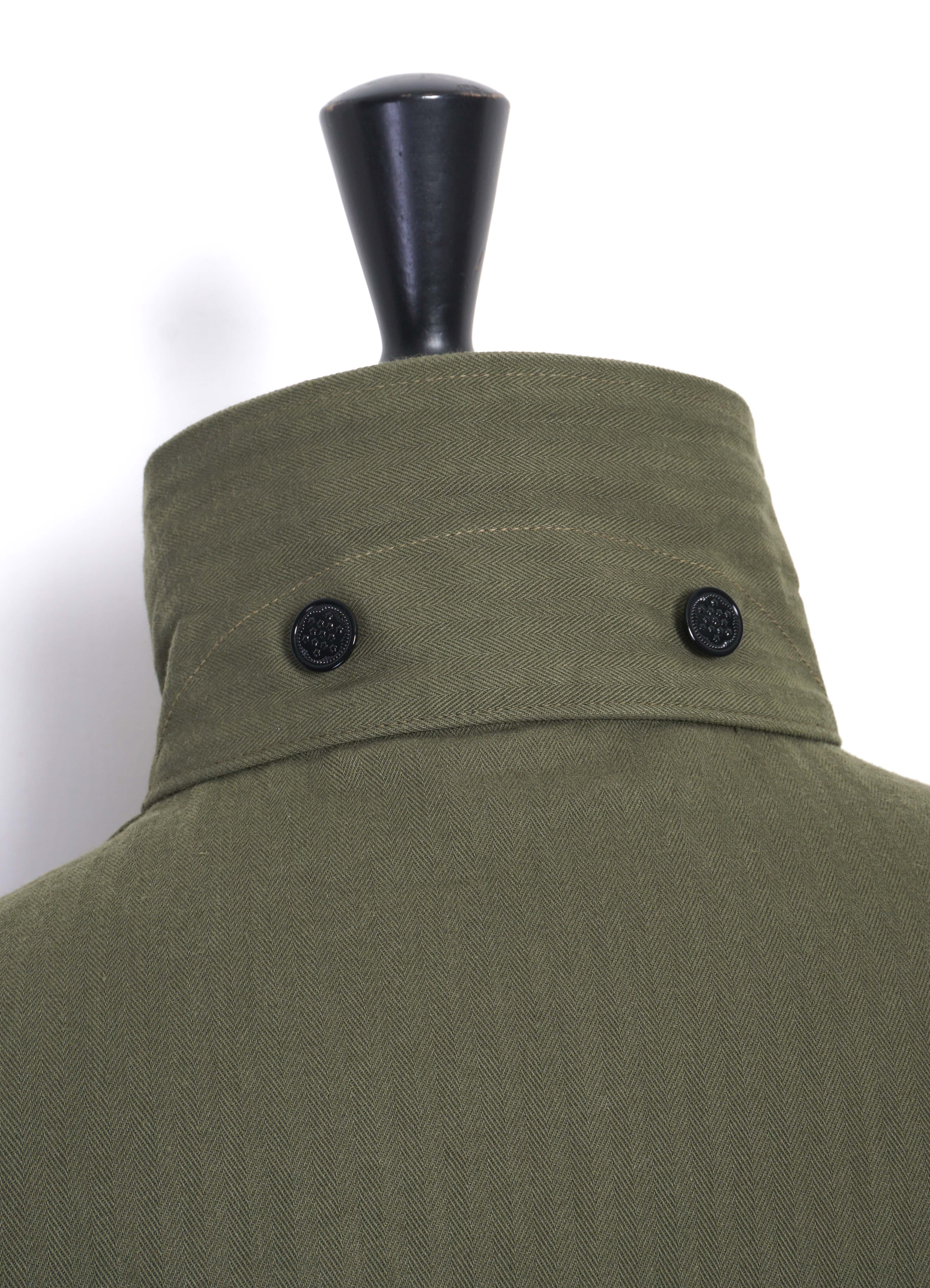 HERRINGBONE TWILL JACKET | Olive