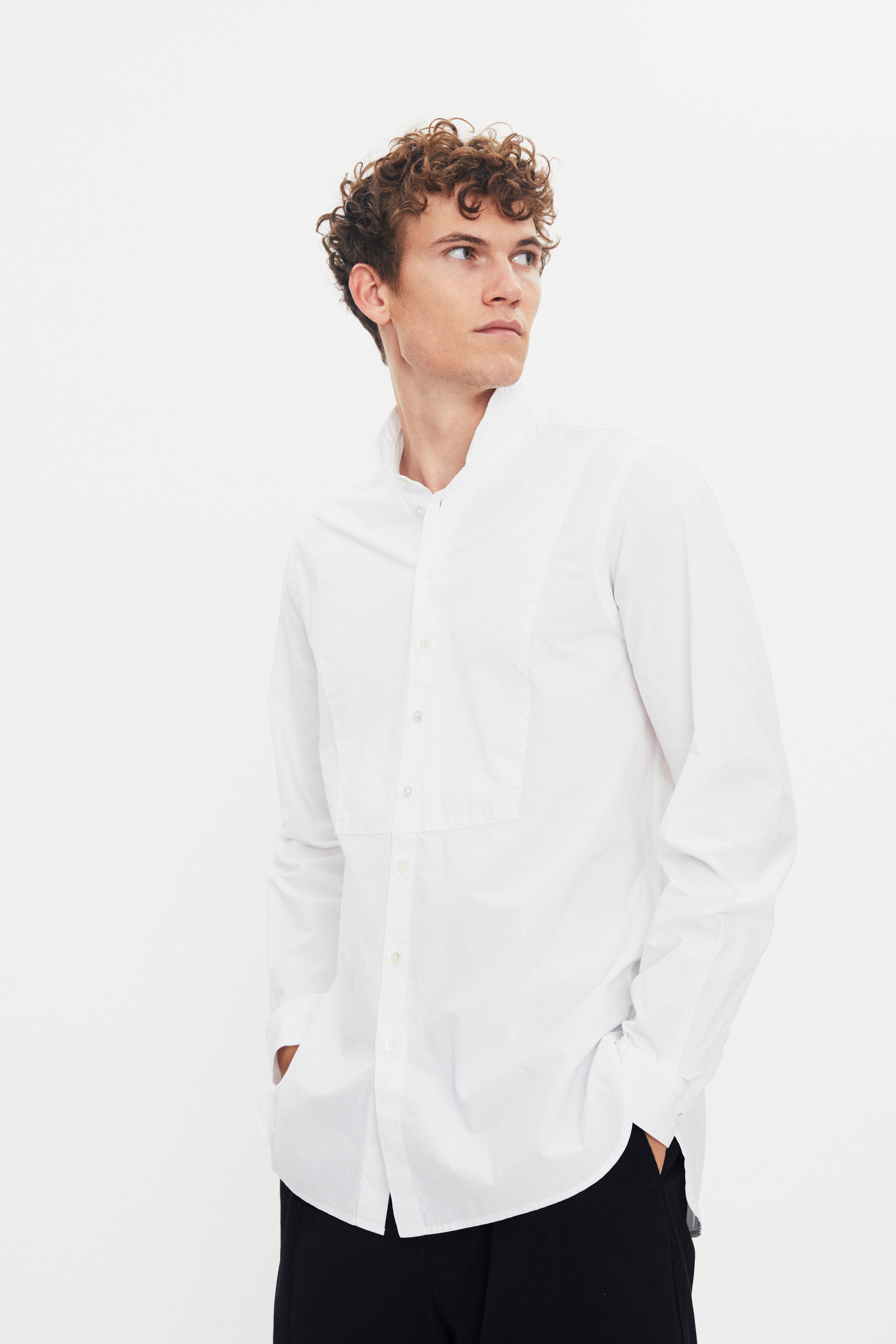 LUIS 30-20-1 | Loose Tuxedo Shirt | White