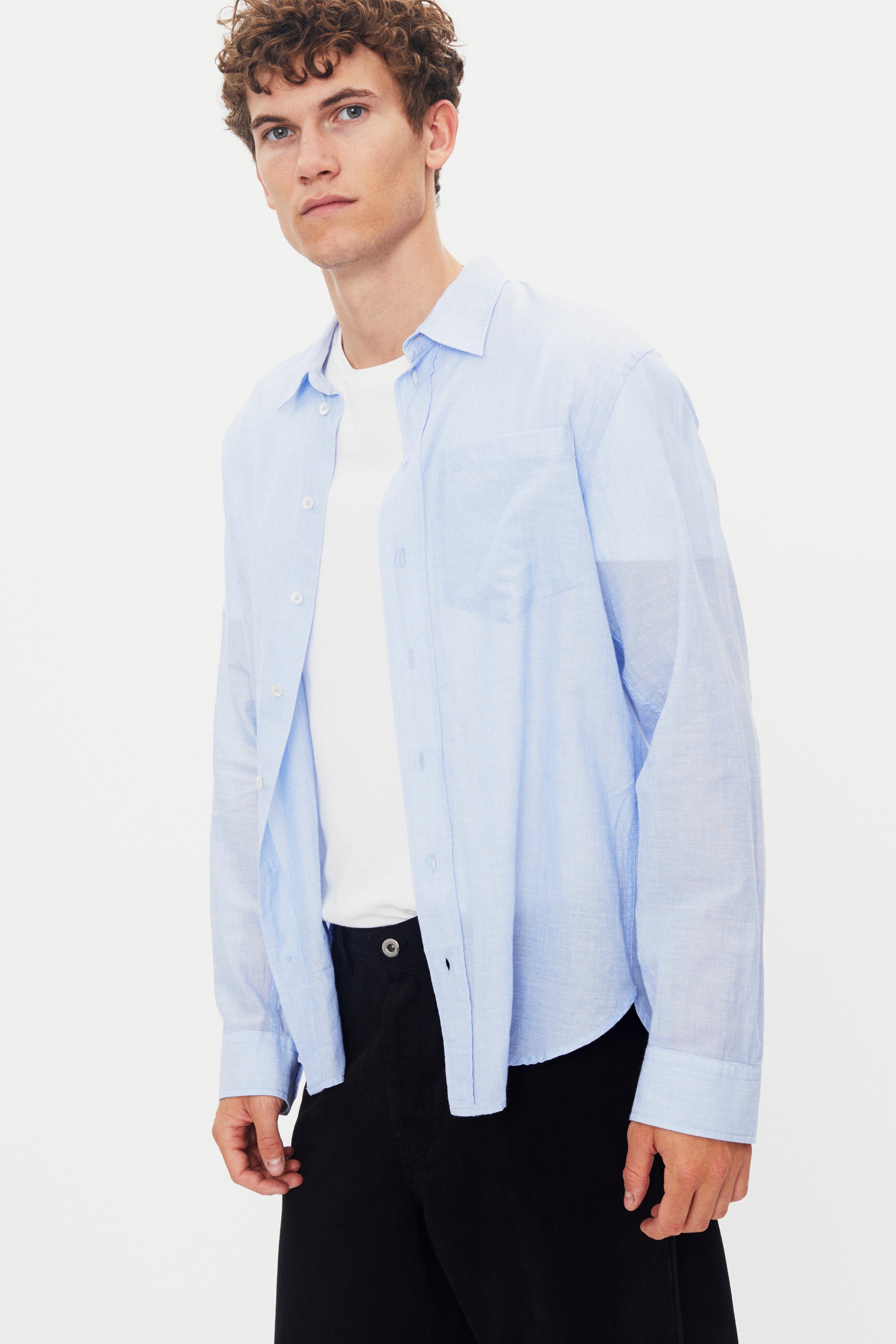RAYMOND 31-31-3 | Loose Cut Shirt | Sky Blue