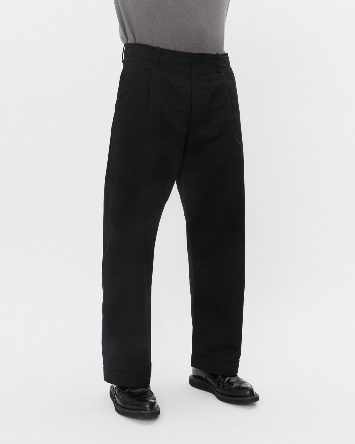 BOBBY 32-56-2 | Wide Pleated Trousers | Black