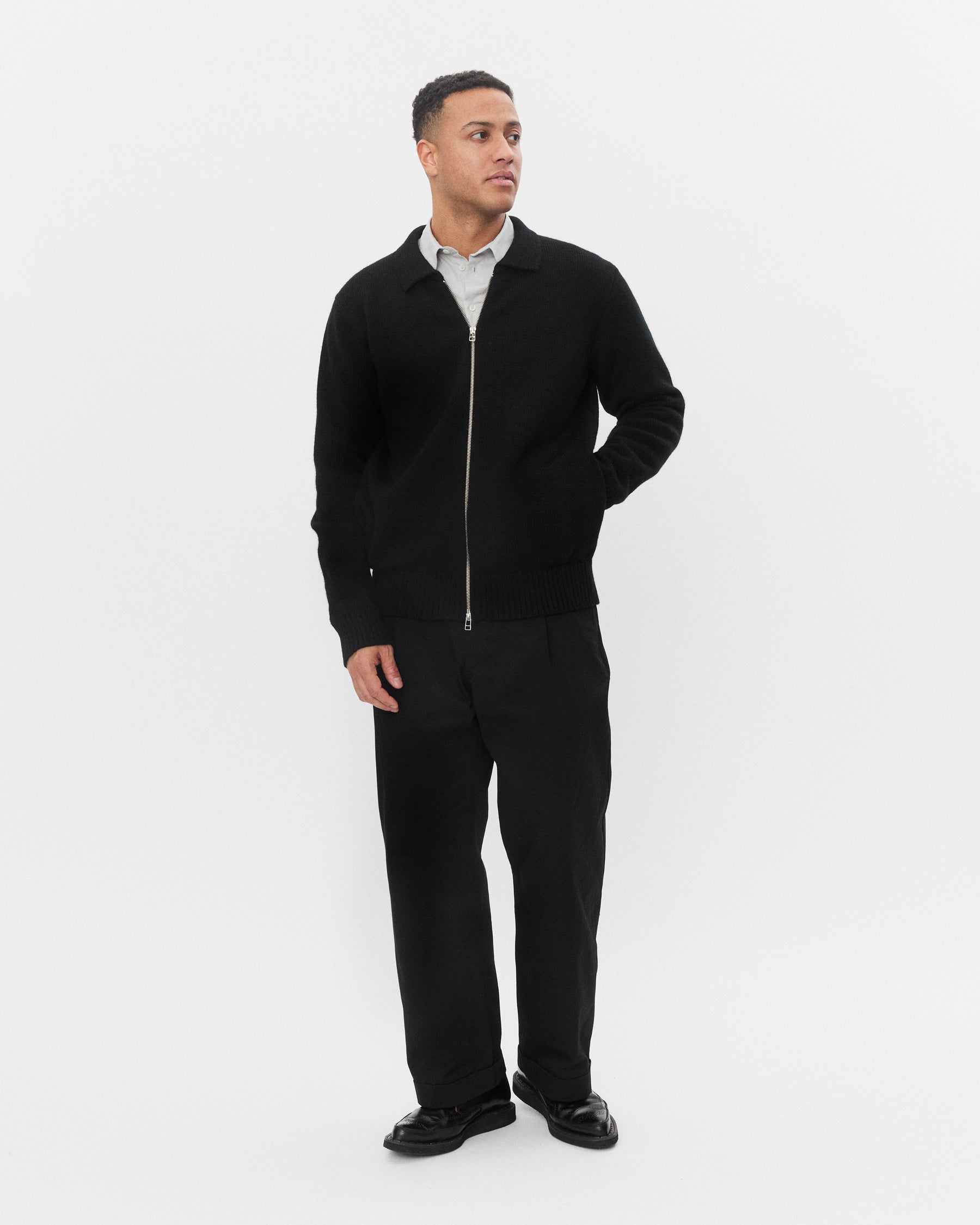 DYLAN 32-06-2 | Zipper Cardigan | Black