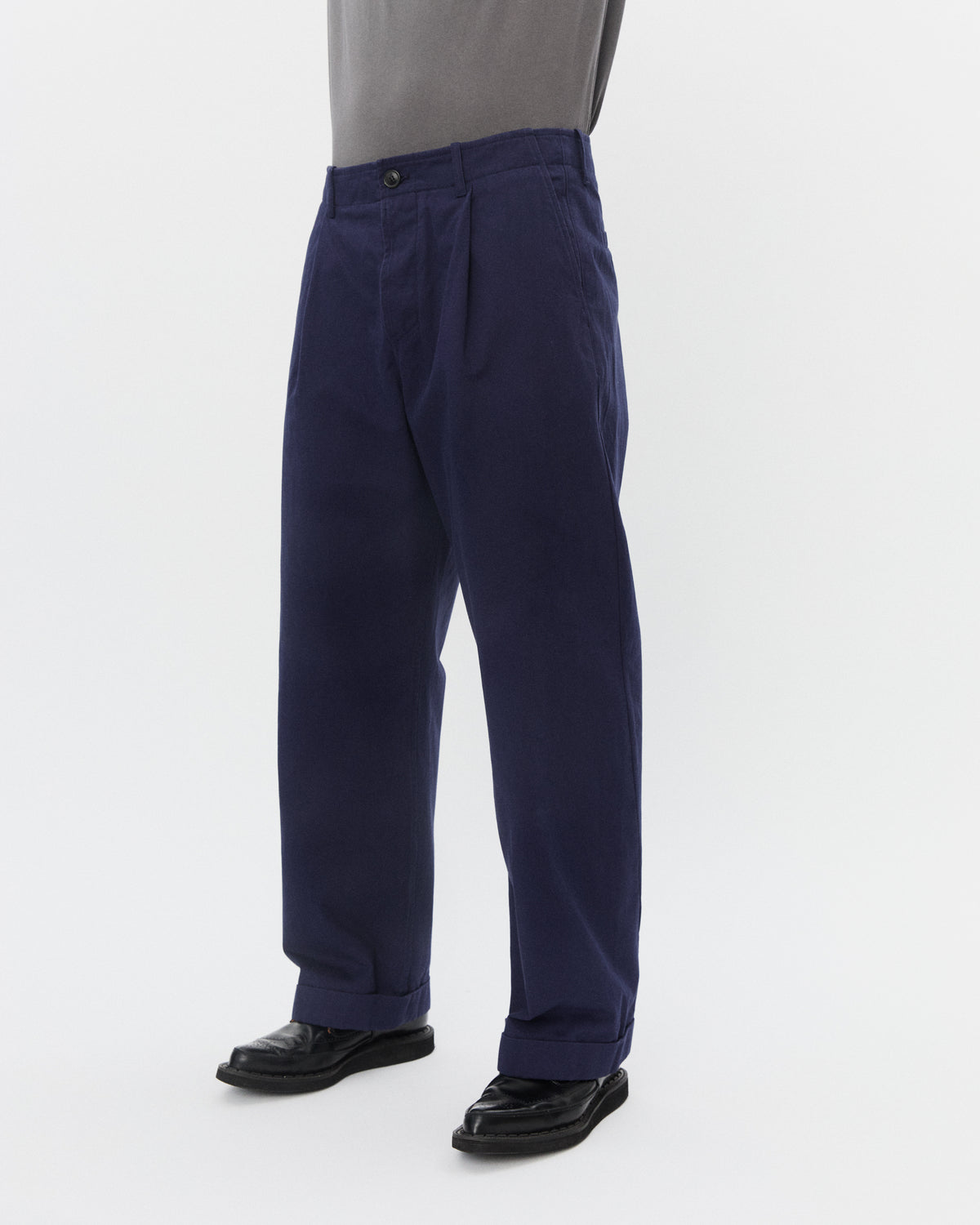 BOBBY 32-56-3 | Wide Pleated Trousers | Marine