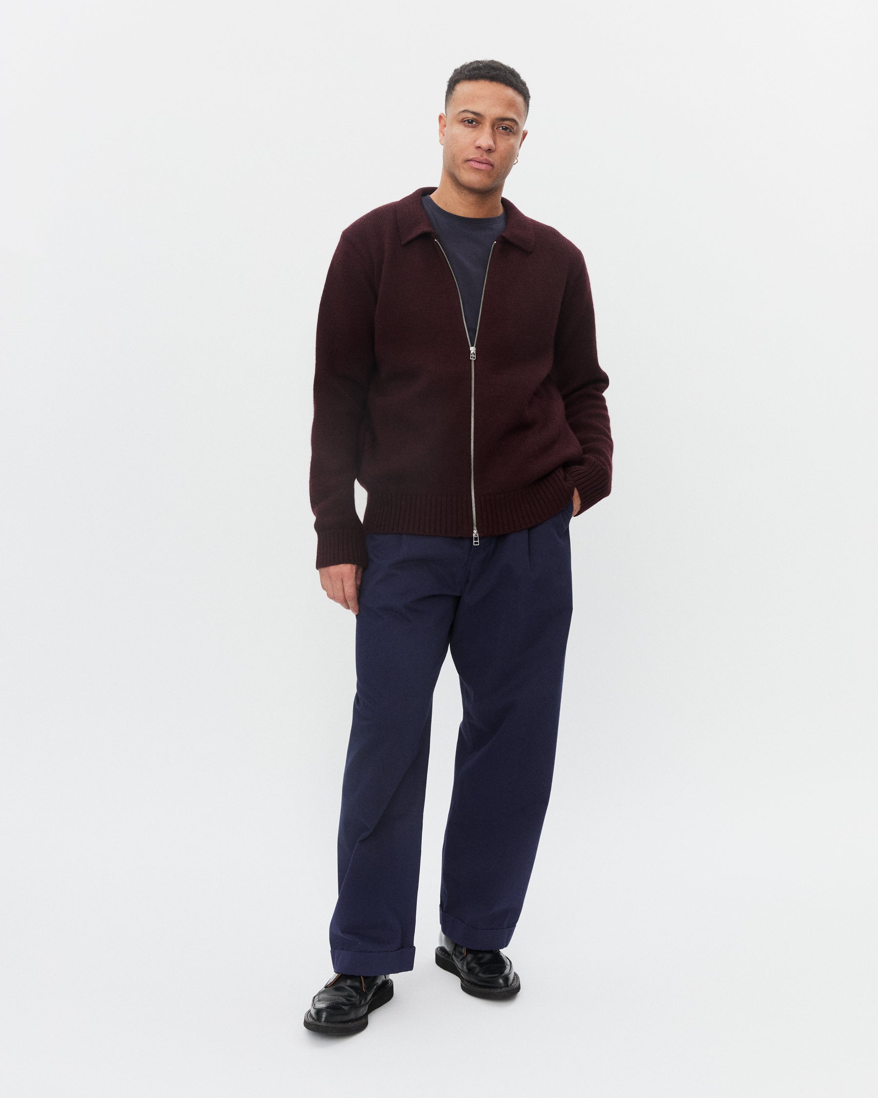 DYLAN 32-06-8 | Zipper Cardigan | Bordeaux