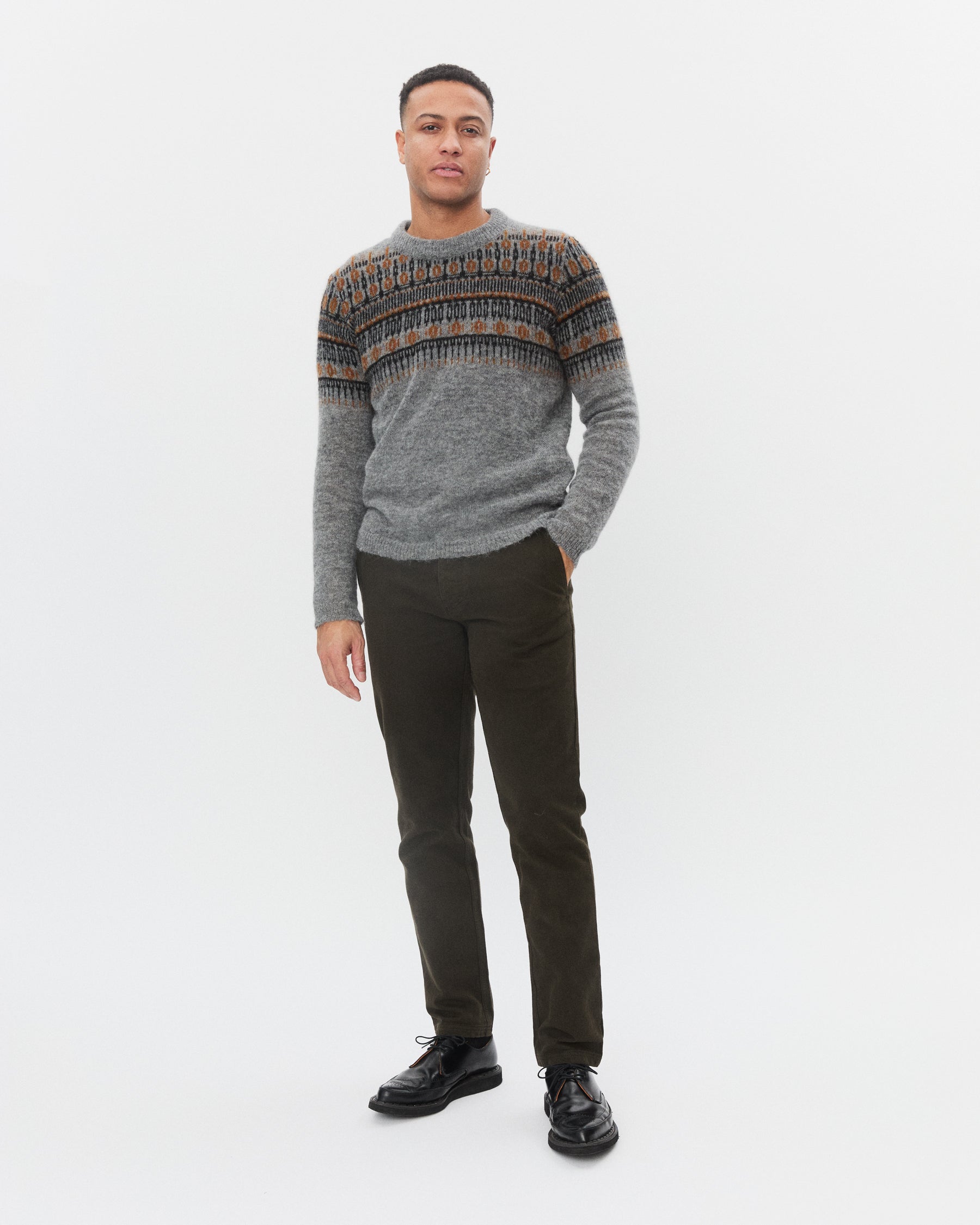 ESKE 32-02-5 | Jacquard Design Sweater | Nordic Grey