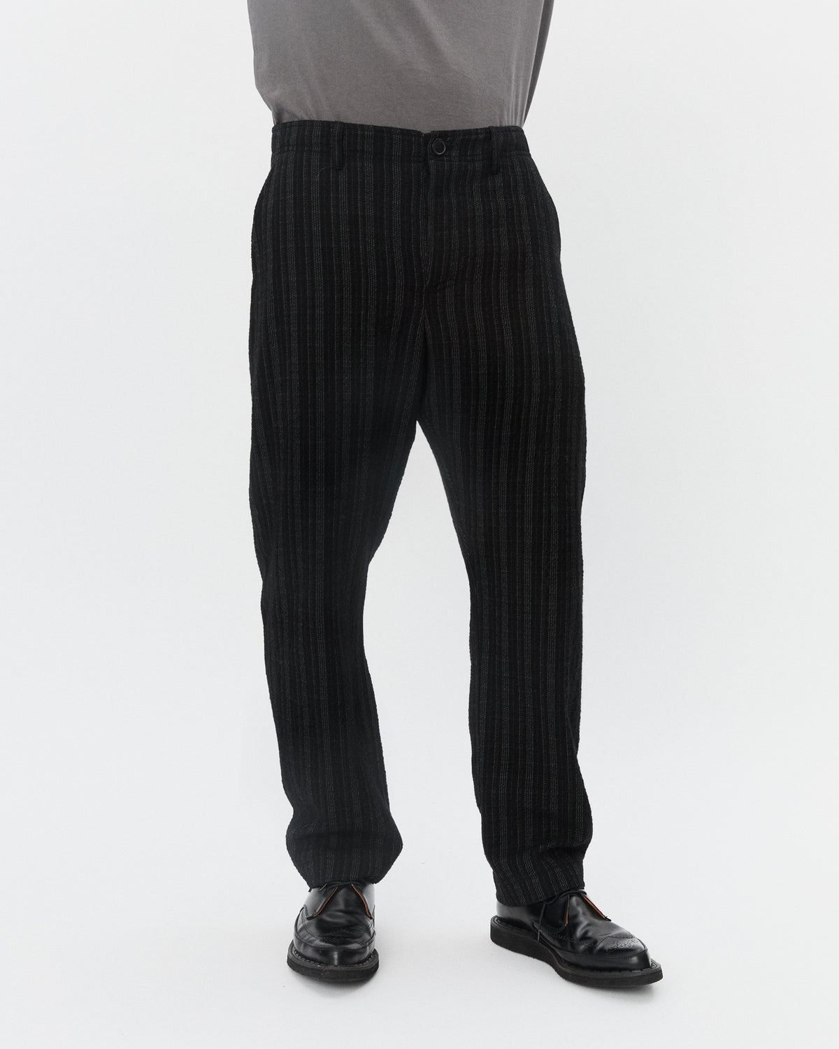 TRYGVE 32-29-2 | Loose Cut Tapered Trousers | Black 'n' White