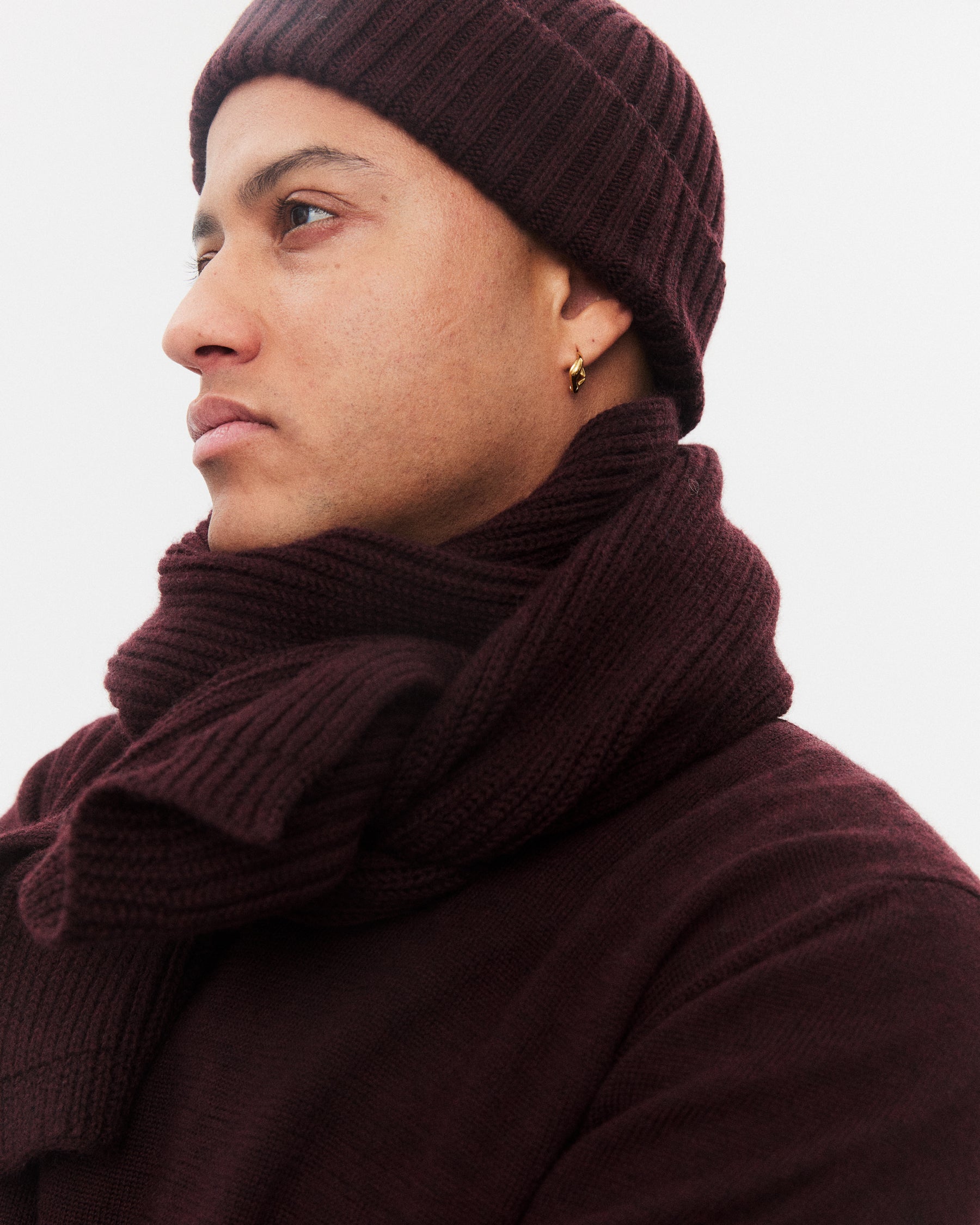TOBY 32-05-8 | Rib Knit Beanie | Bordeaux