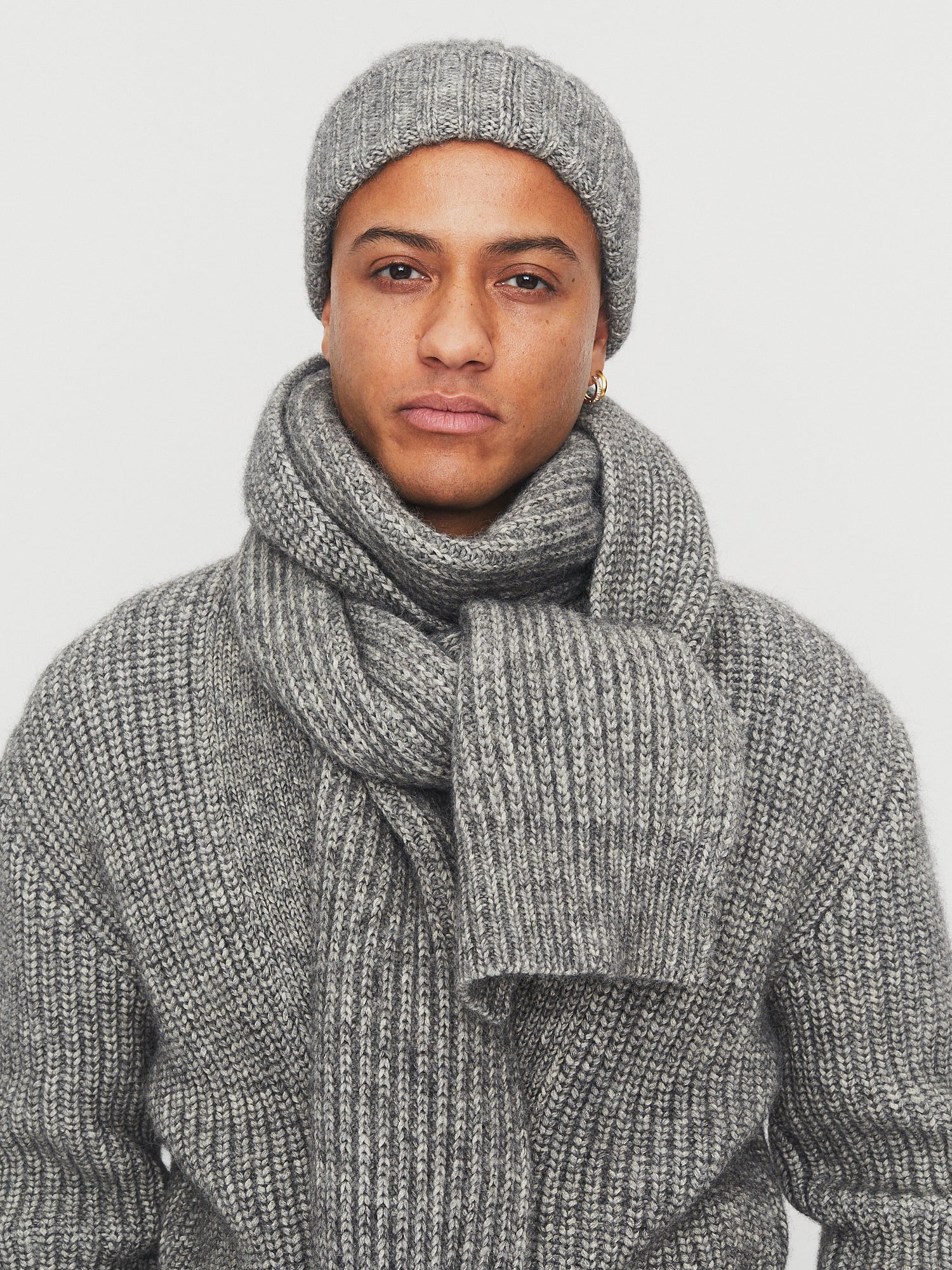 TOBIAS 30-07-5 | Heavy Rib Scarf | Silver